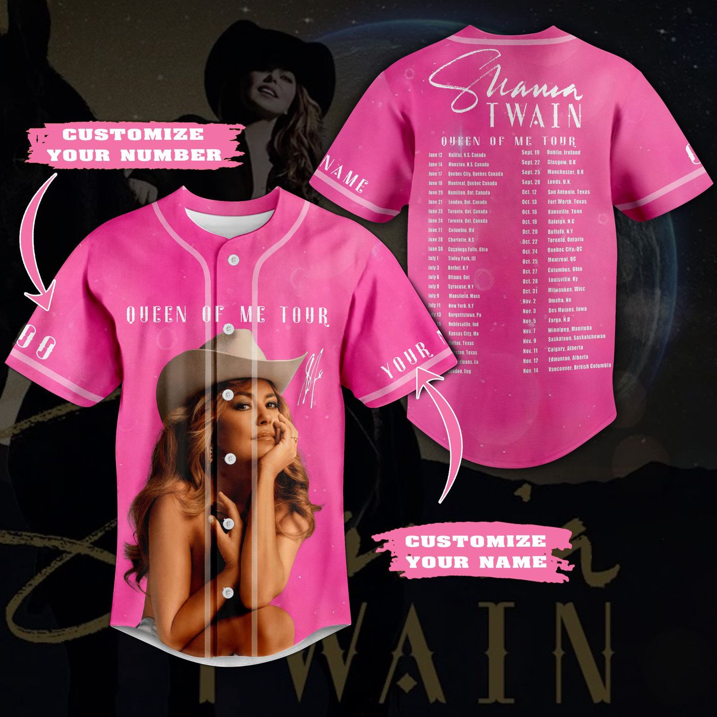 Shania Twain Baseball Jersey For Men Women And Kids Gift