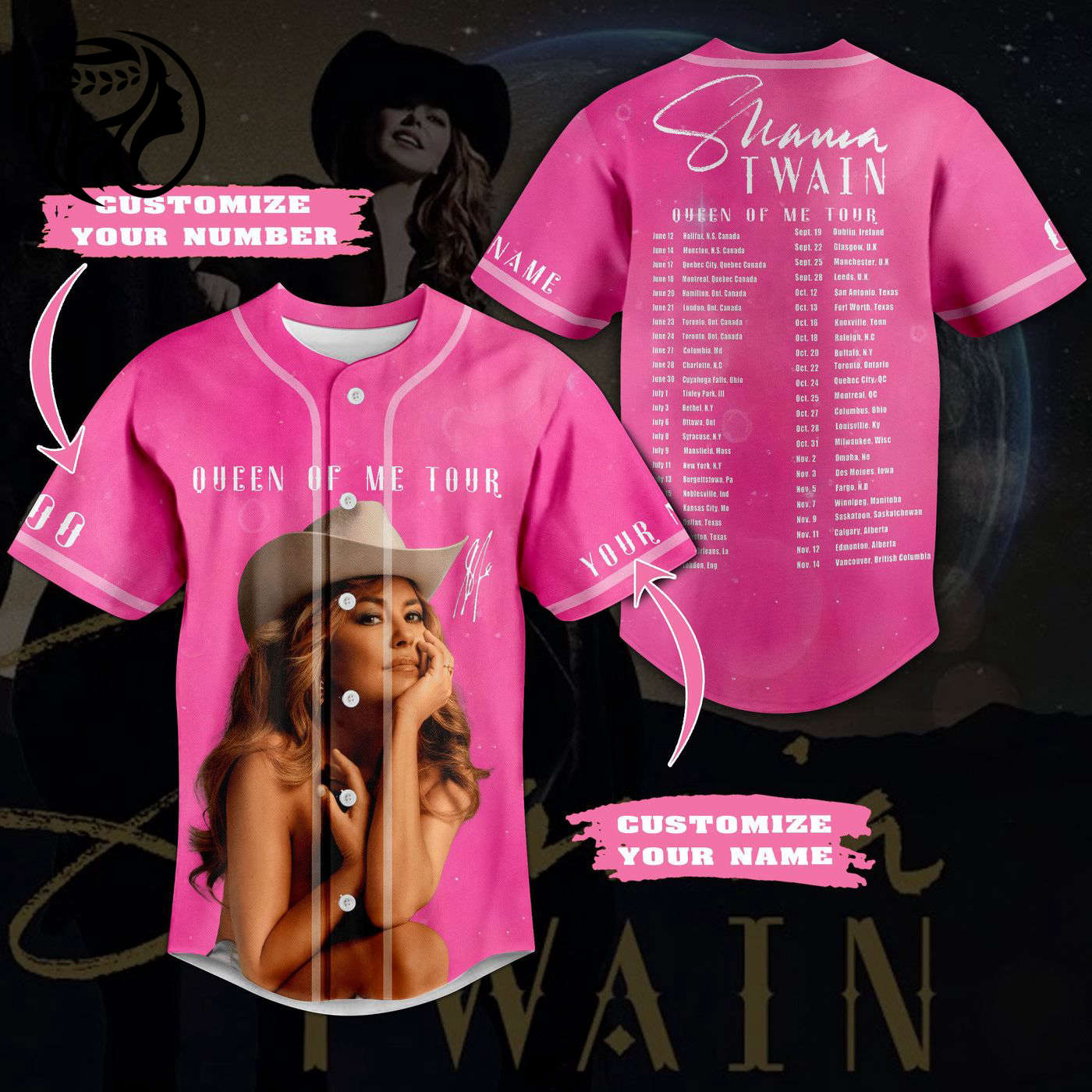 Shania Twain Baseball Jersey For Men Women And Kids Gift