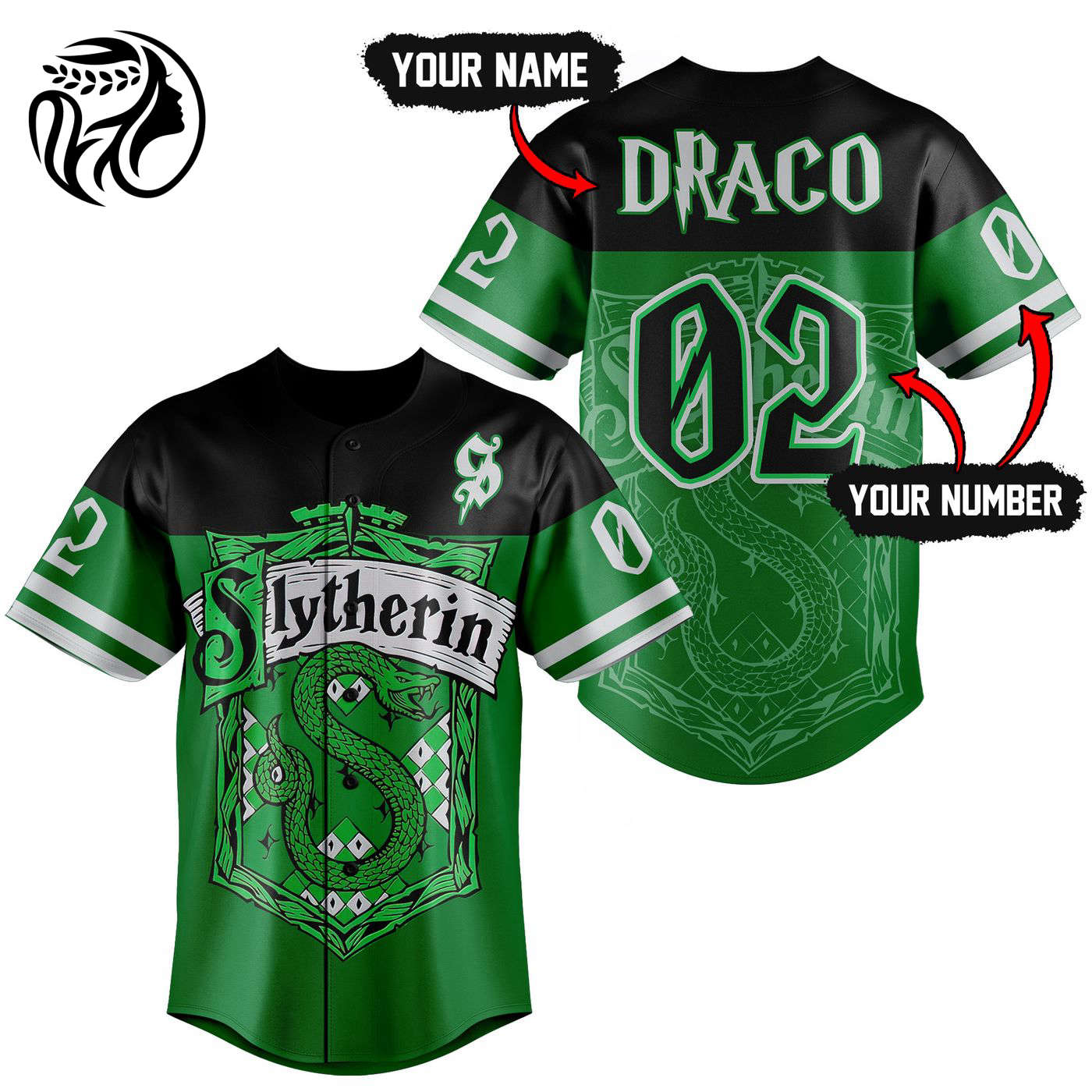 Slytherin House Baseball Jersey For Men Women And Kids Gift
