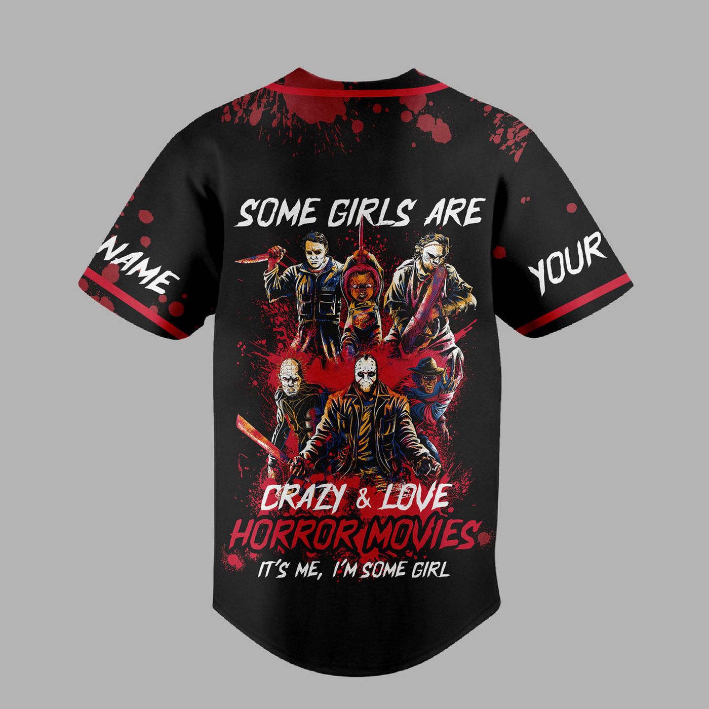 Some Girls Are Crazy And Love Horror Movies Baseball Jersey For Men Women And Kids Gift