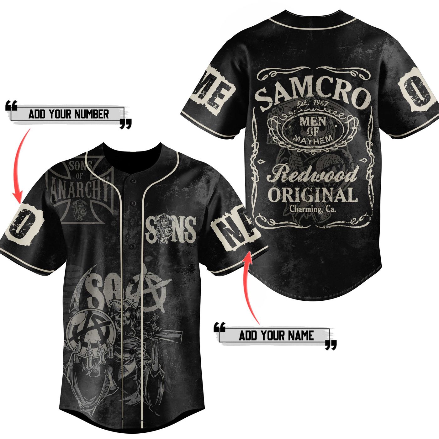 Sons of Anarchy Motorcycle Club Redwood Original Baseball Jersey For Men Women And Kids Gift