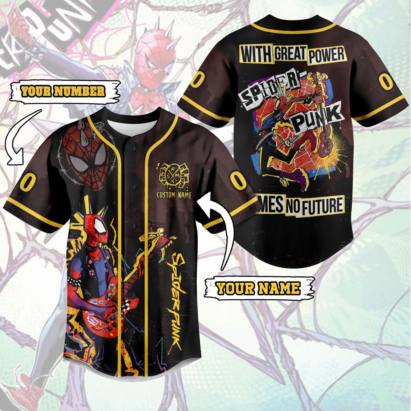 Spider-Punk Baseball Jersey For Men Women And Kids Gift