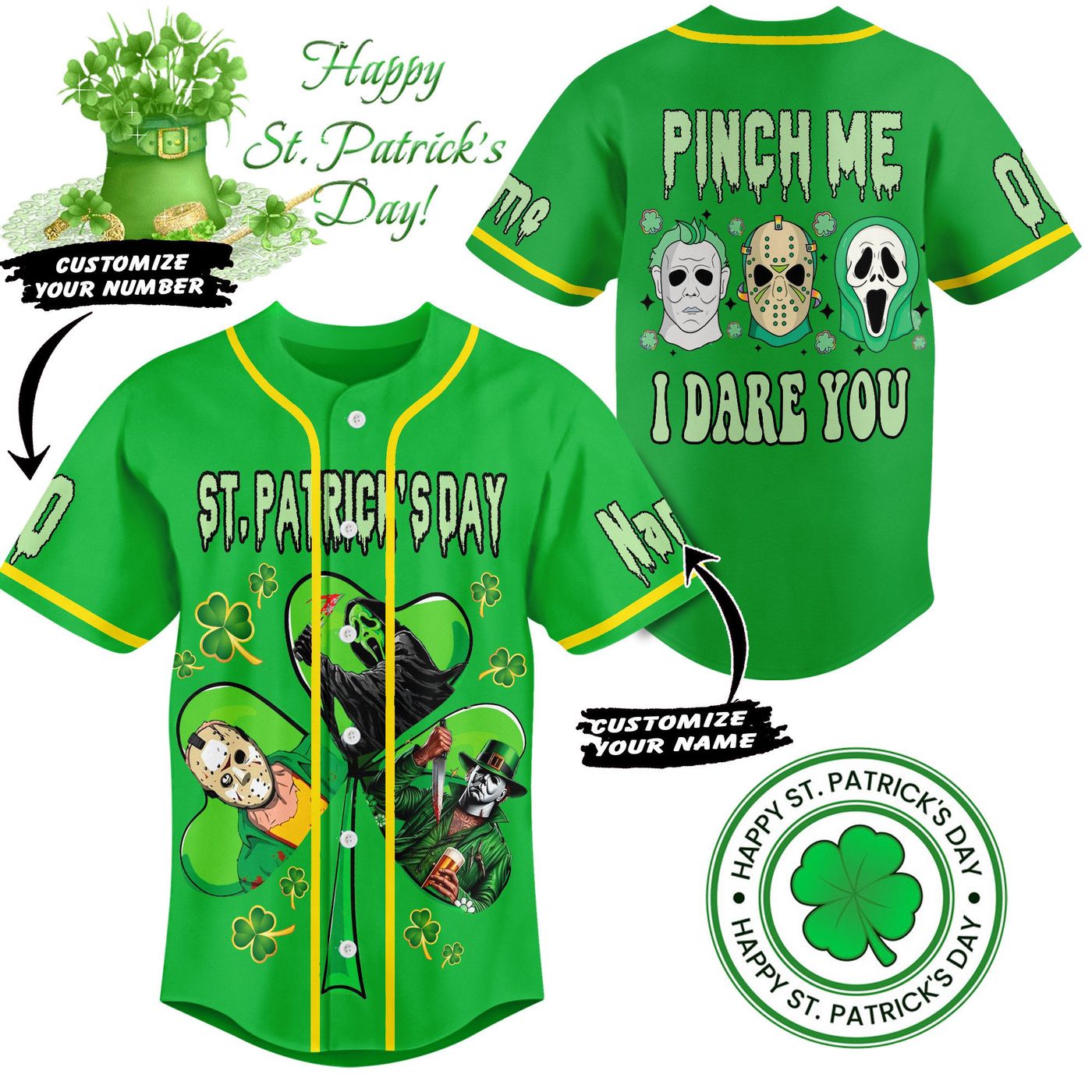 St. Patricks Day Baseball Jersey For Men Women And Kids Gift