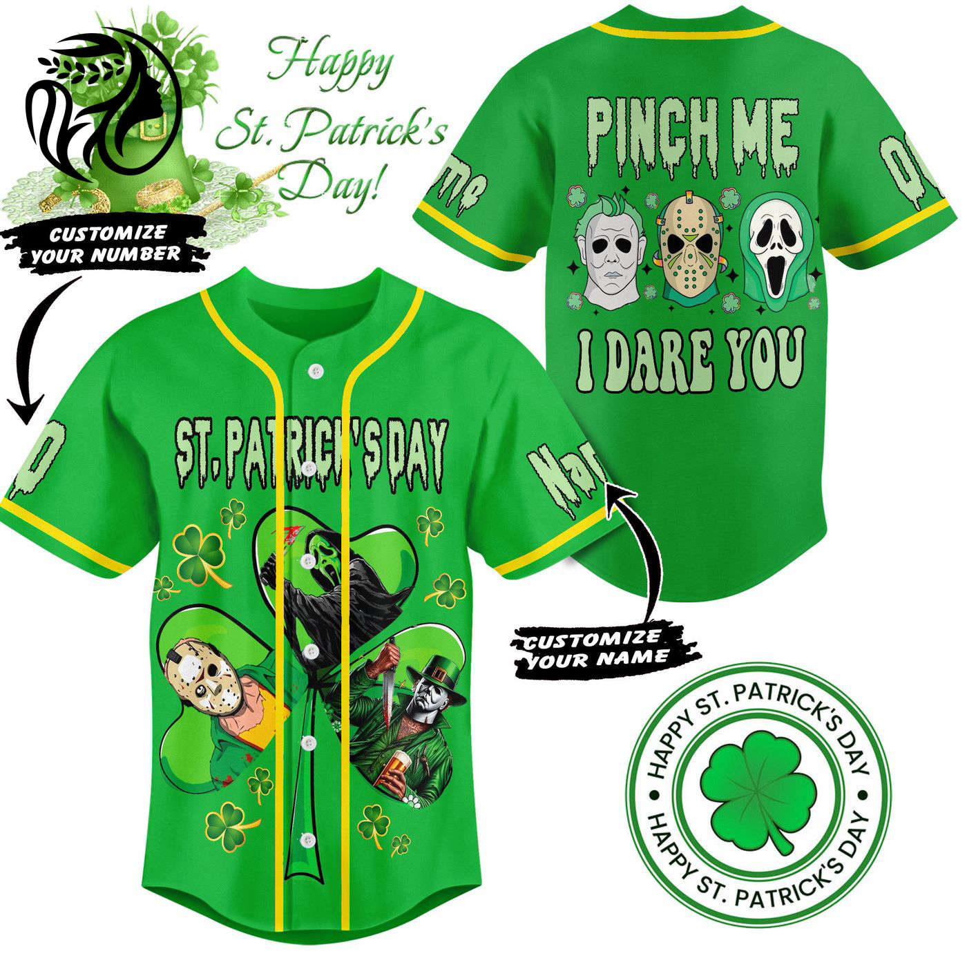 St. Patricks Day Baseball Jersey For Men Women And Kids Gift