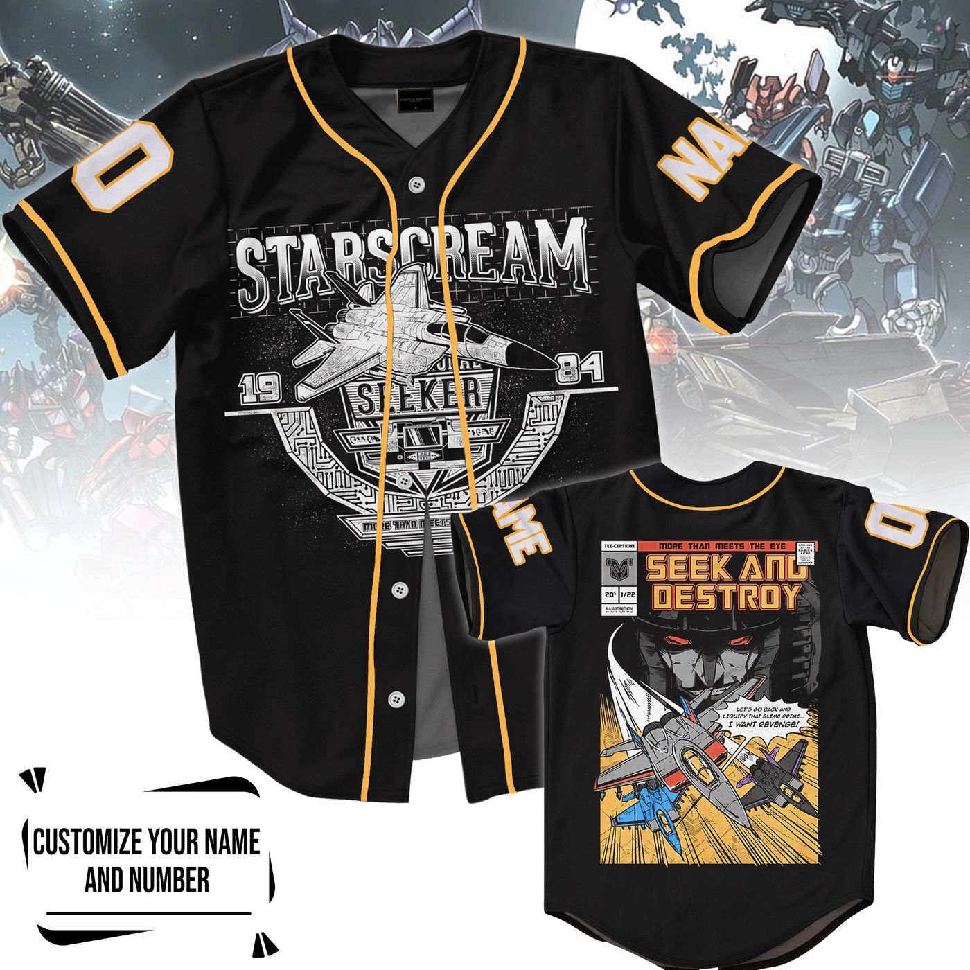 Starscream Baseball Jersey For Men Women And Kids Gift