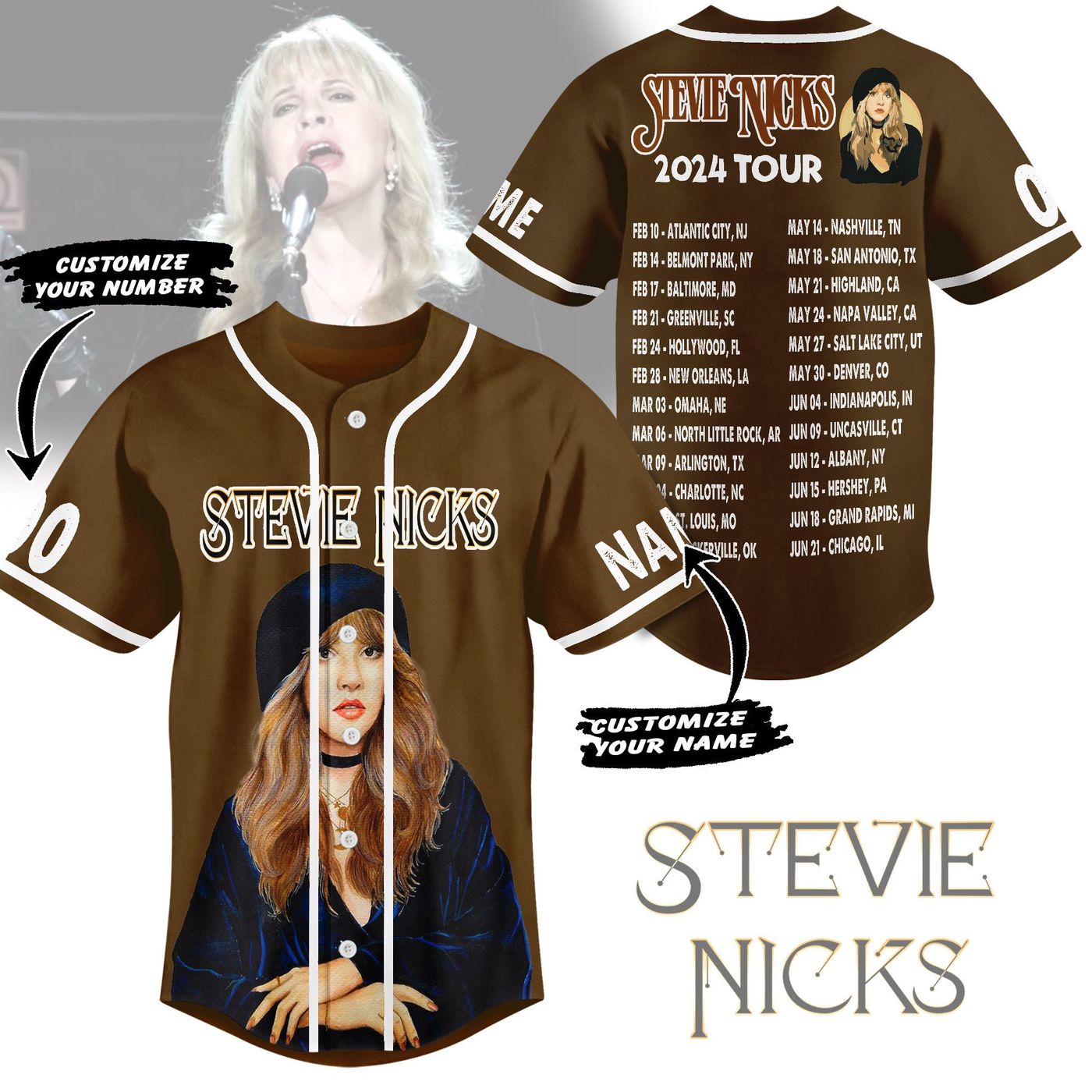 Stevie Nicks Baseball Jersey For Men Women And Kids Gift