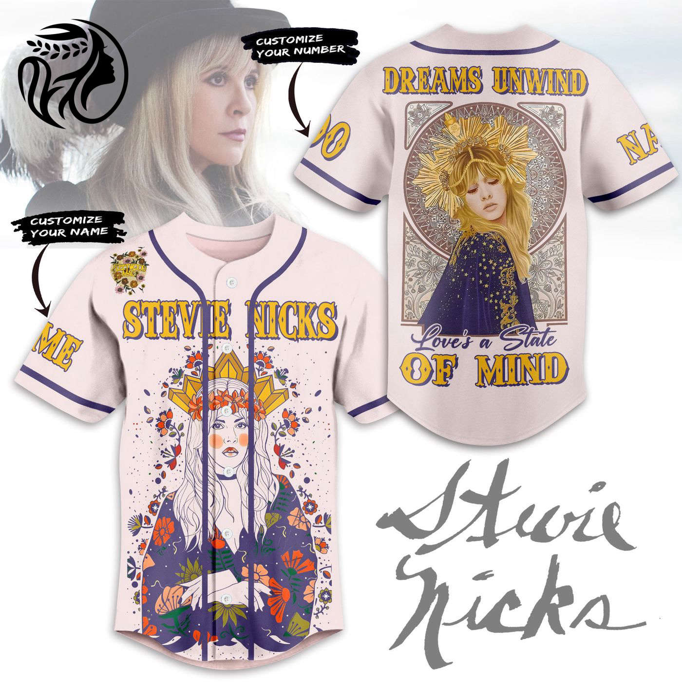 Stevie Nicks Baseball Jersey For Men Women And Kids Gift