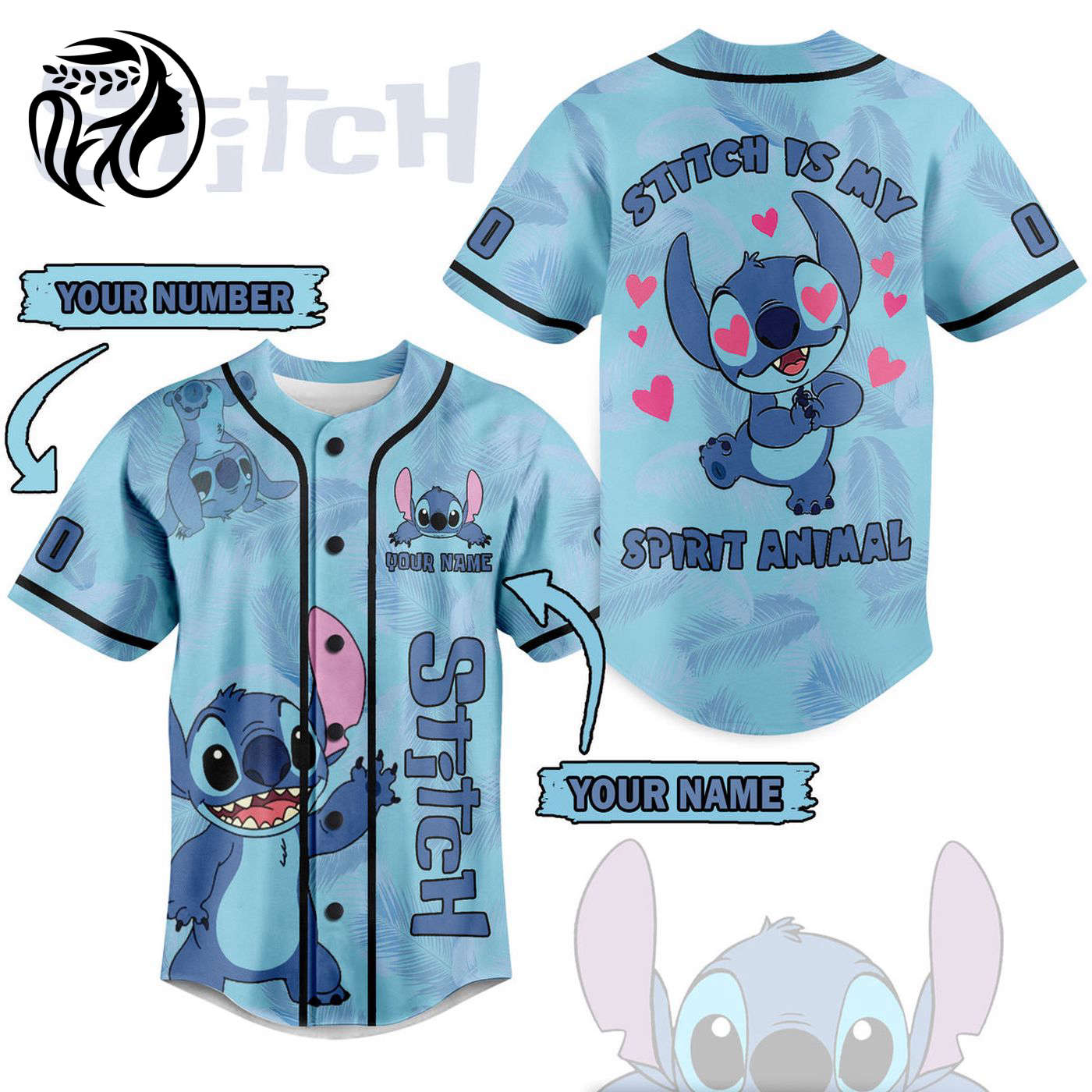 Stitch Is My Spirit Animal Baseball Jersey For Men Women And Kids Gift