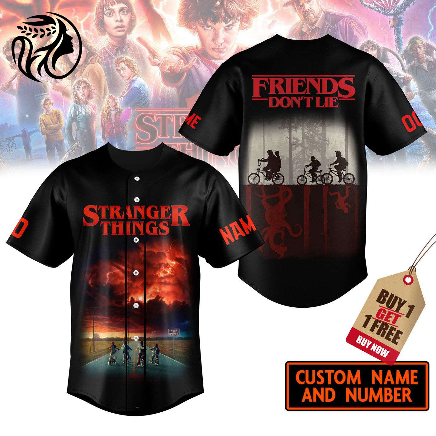 Stranger Things Baseball Jersey For Men Women And Kids Gift