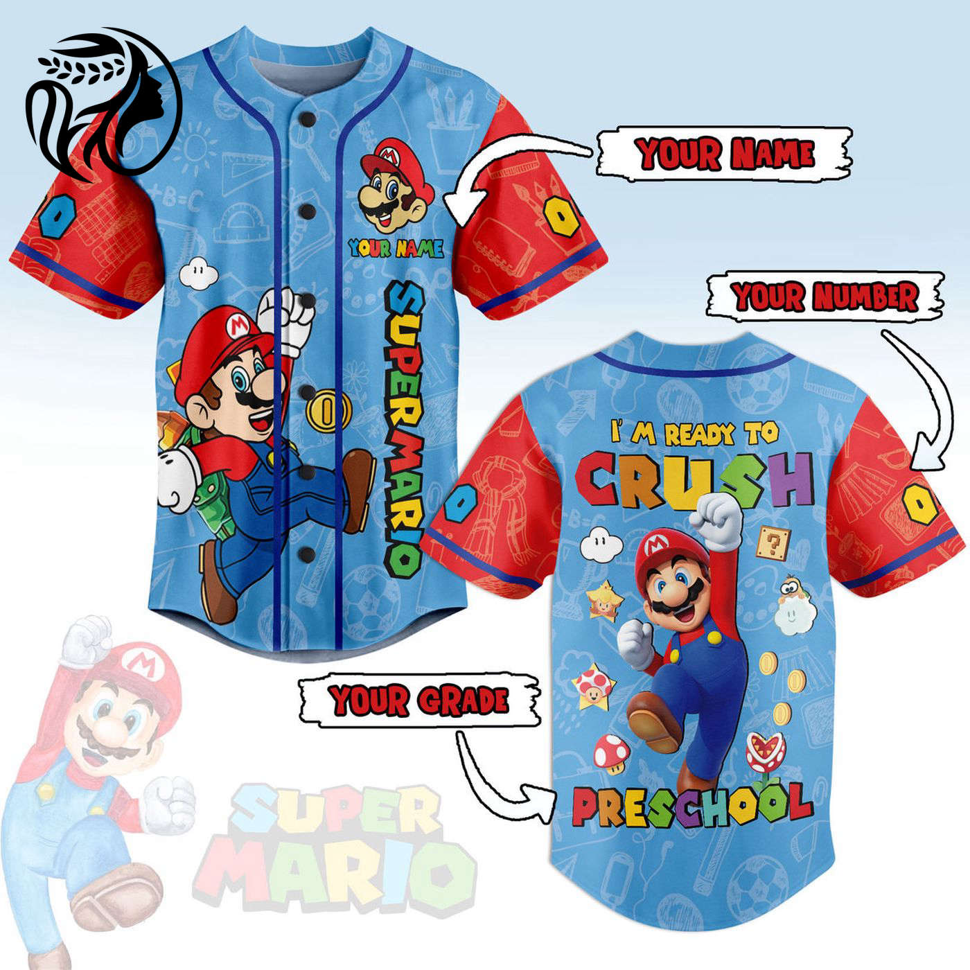 Super Mario Baseball Jersey For Men Women And Kids Gift