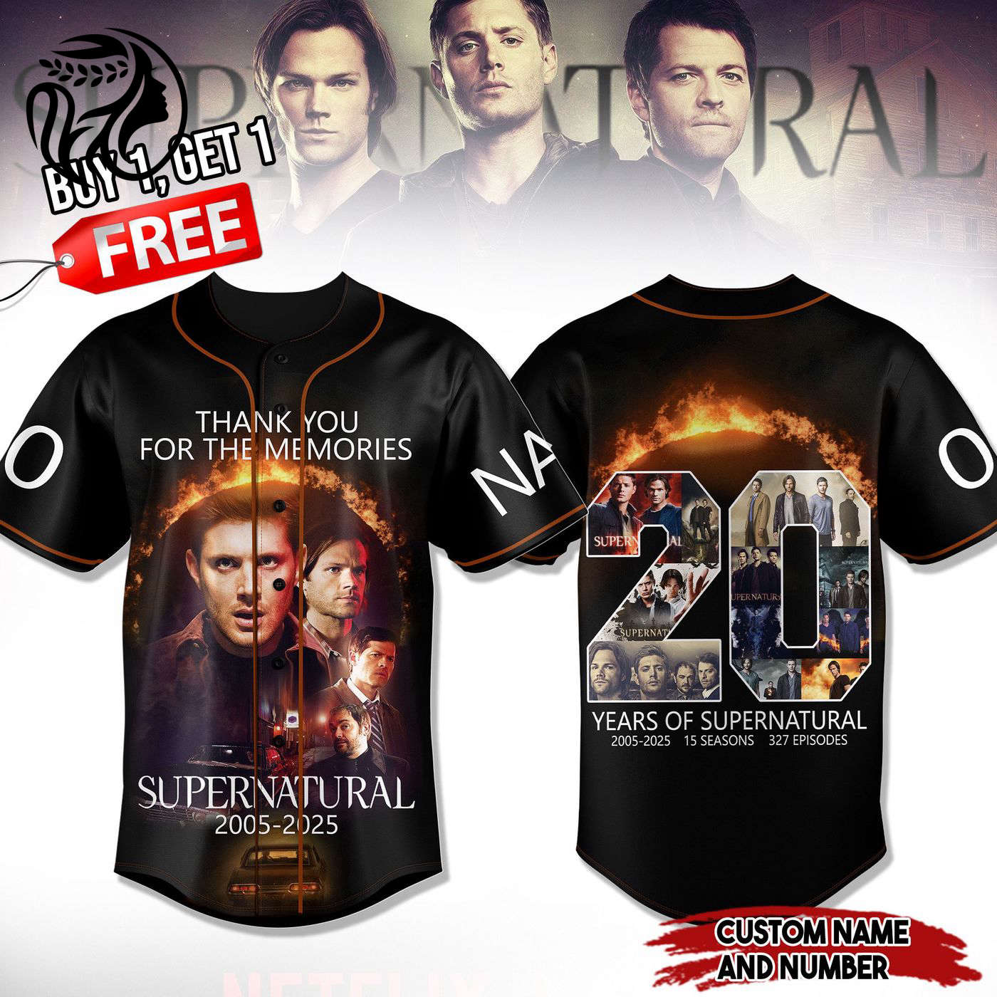 Supernatural Baseball Jersey For Men Women And Kids Gift