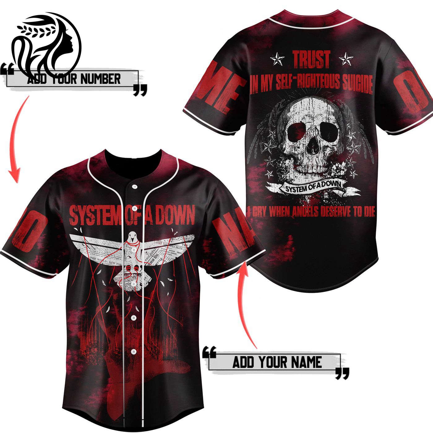 System Of A Down Baseball Jersey For Men Women And Kids Gift