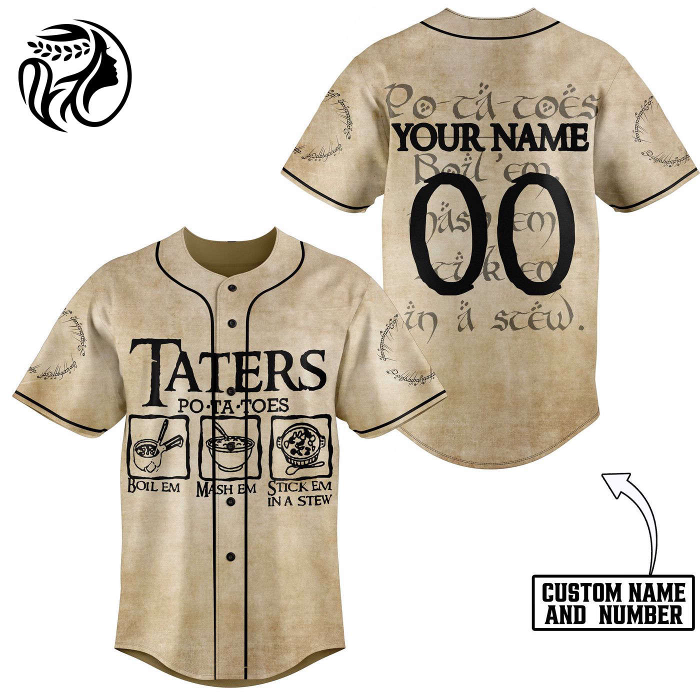 Taters Potatoes Baseball Jersey For Men Women And Kids Gift