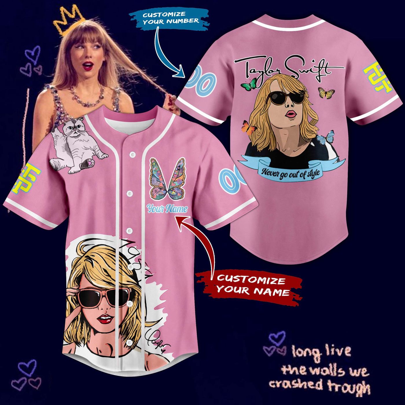 Taylor Swift Baseball Jersey For Men Women And Kids Gift