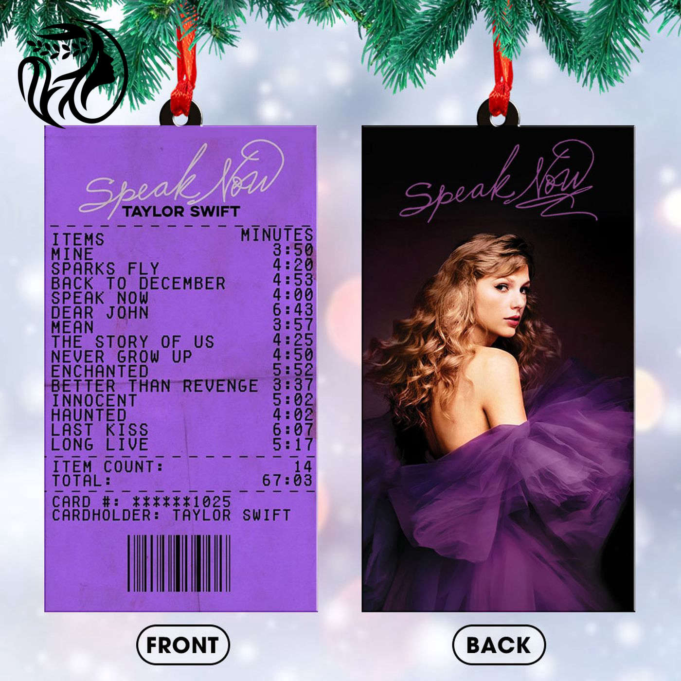 Taylor Swift Custom Shape 2-sided Acrylic Ornament – VANDH 1747