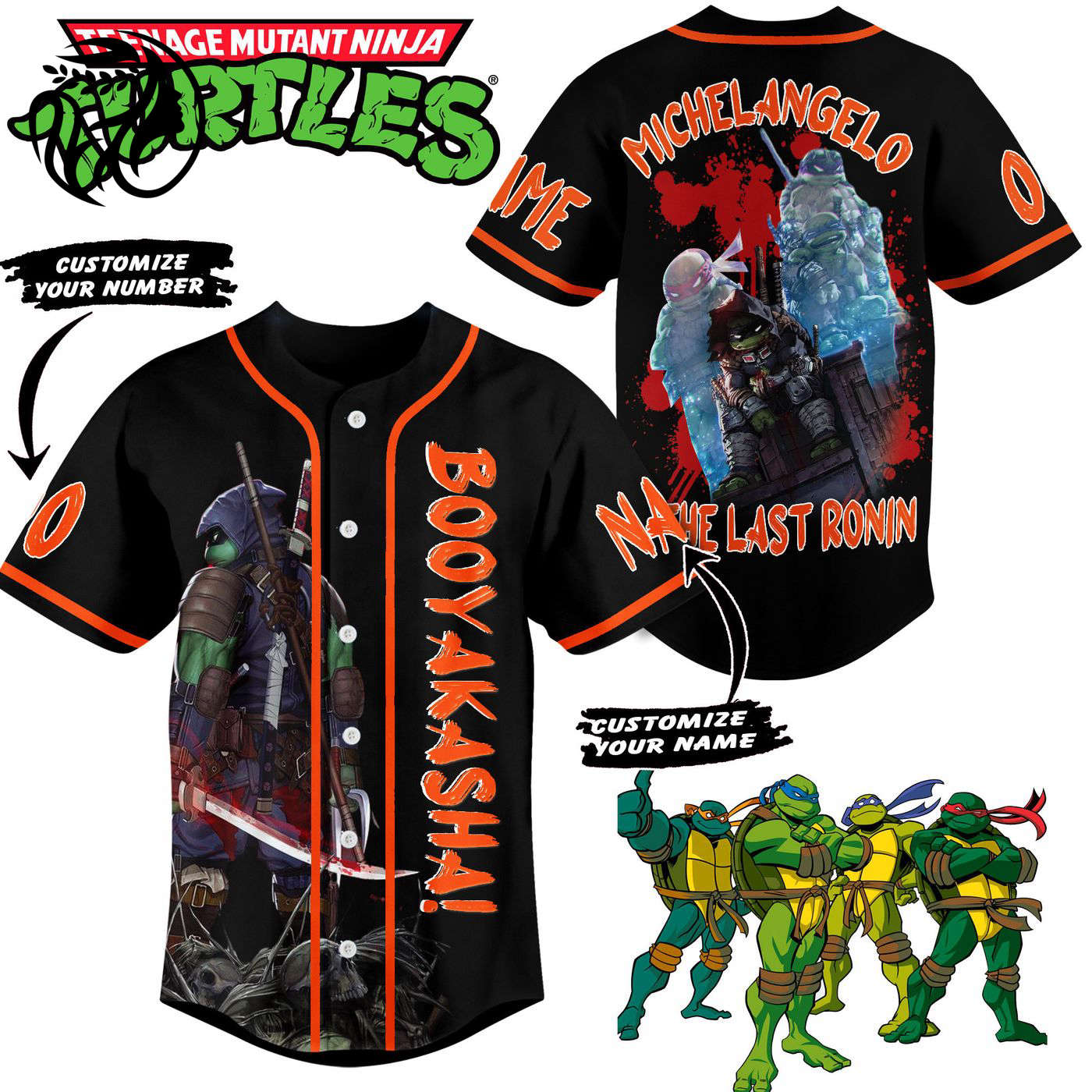 Teenage Mutan Ninja Turtles Baseball Jersey For Men Women And Kids Gift