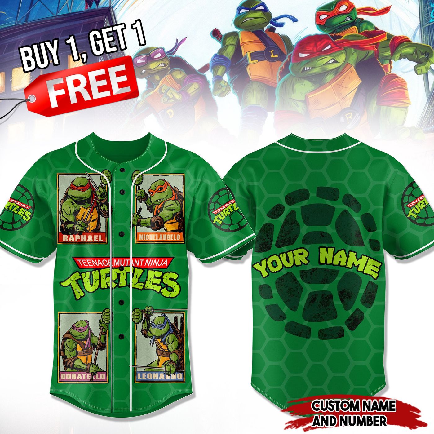 Teenage Mutan Ninja Turtles Baseball Jersey For Men Women And Kids Gift