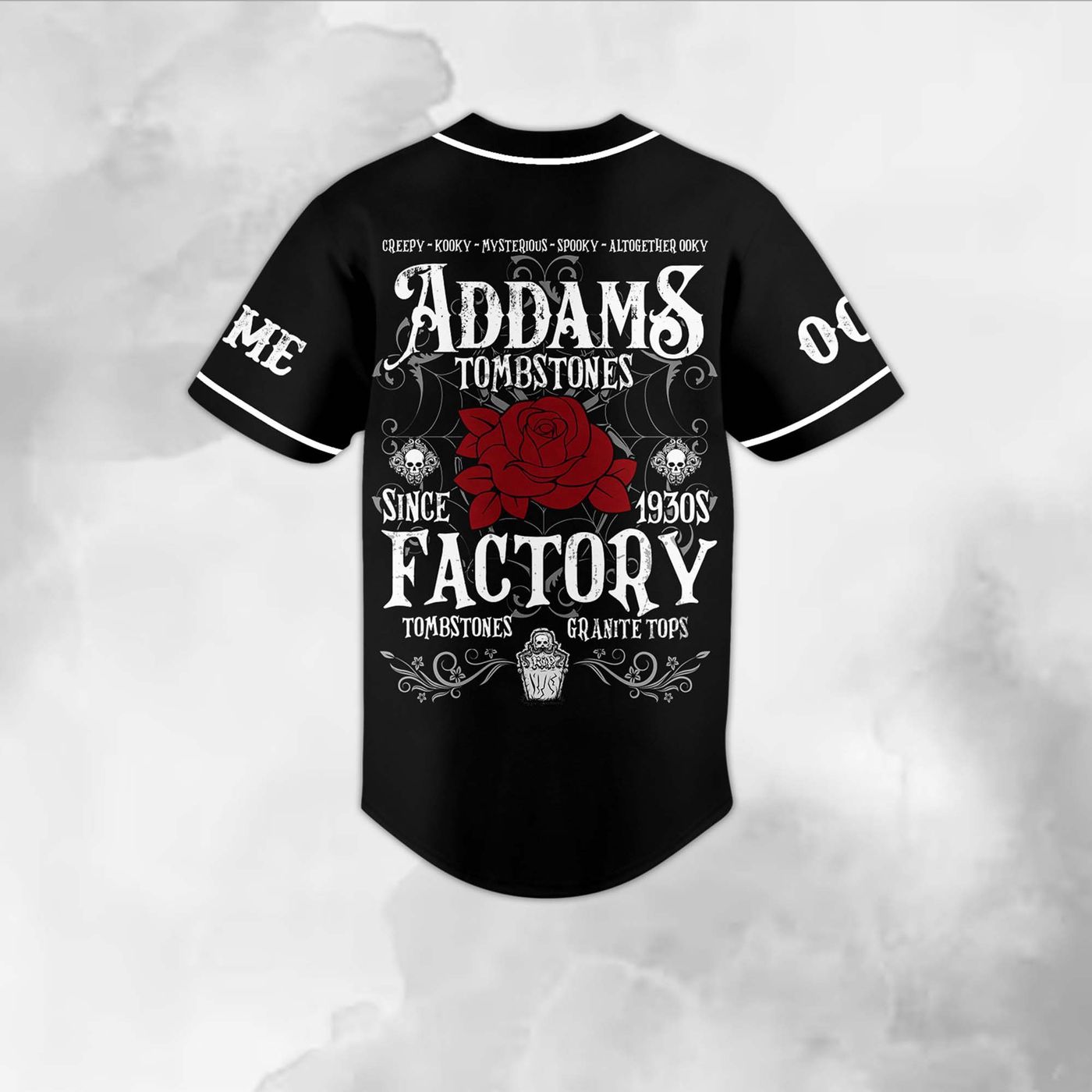 The Addams Family Tombstones Factory Baseball Jersey For Men Women And Kids Gift