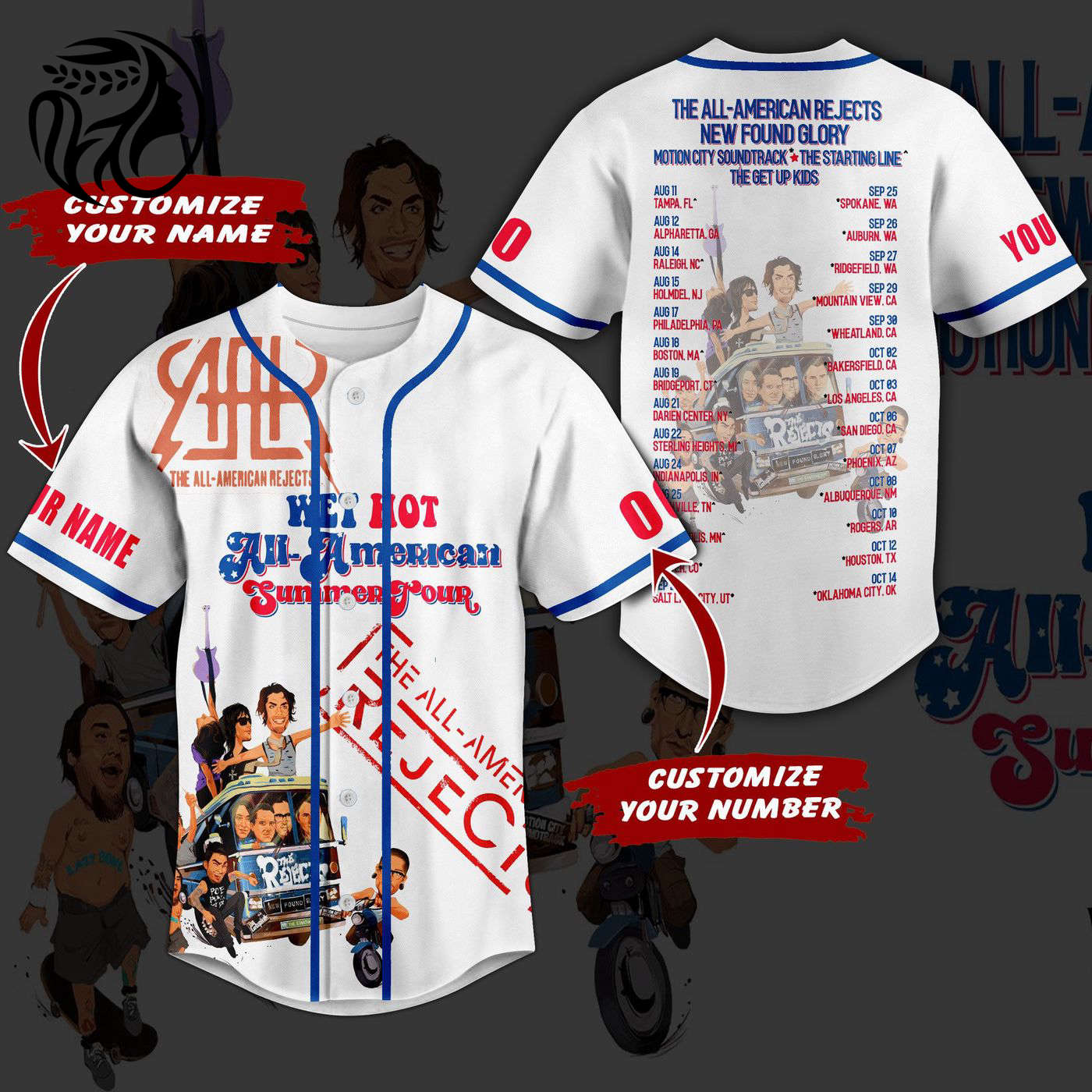 The All American Rejects Baseball Jersey For Men Women And Kids Gift