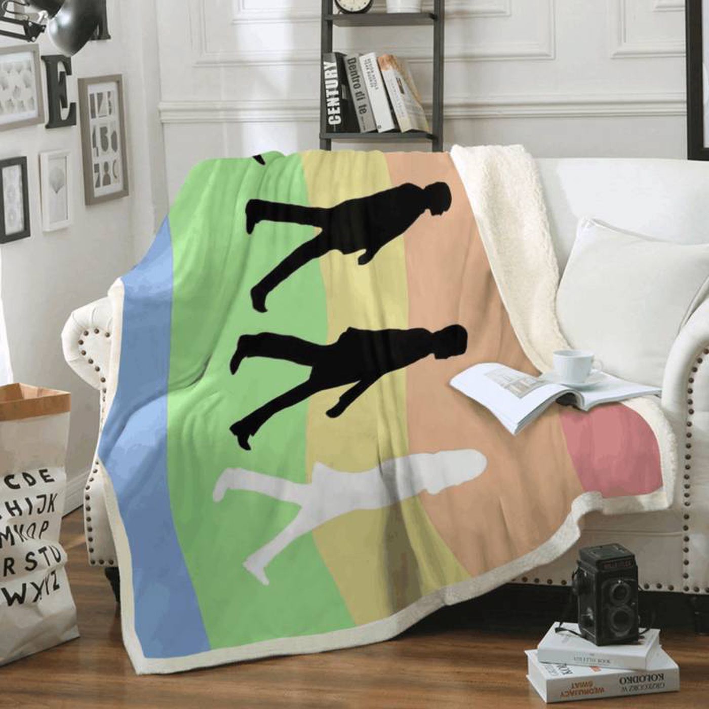 Limited Edition Beatles Abbey Road Album Rainbow Art Fleece Blanket: Perfect for Fans