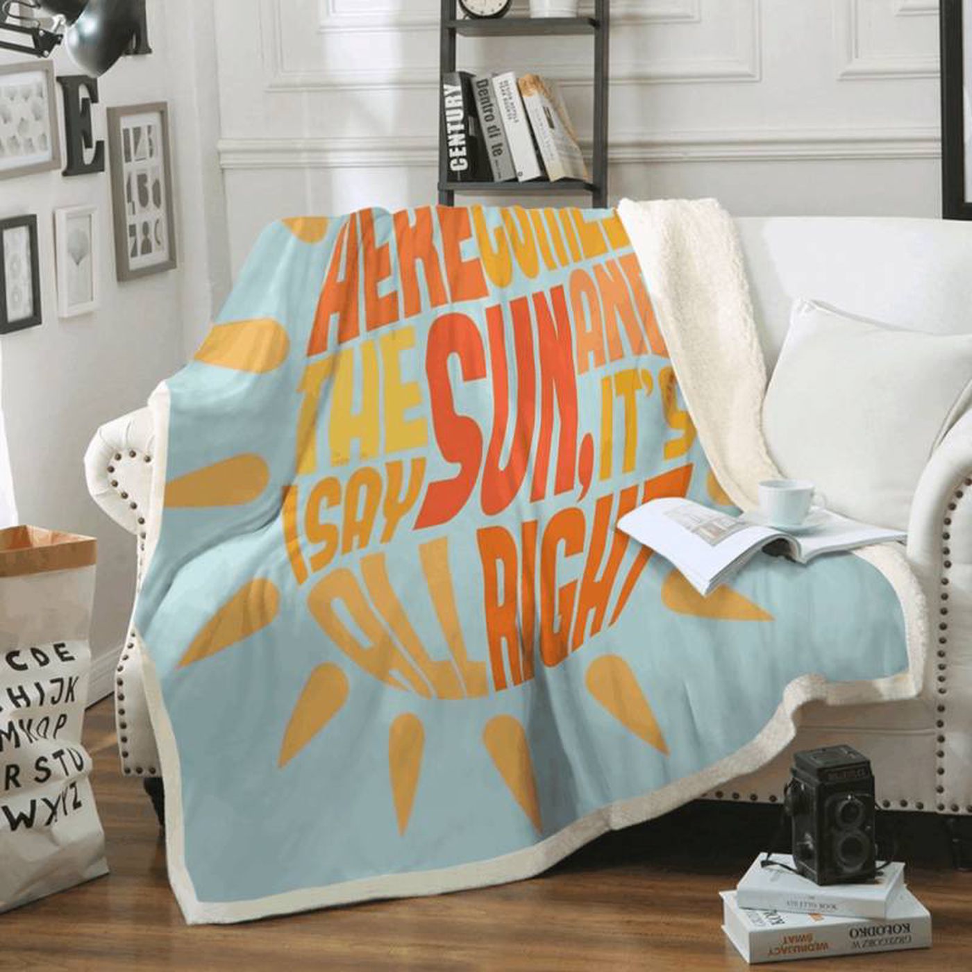 The Beatles – Here Comes The Sun Fleece Blanket: Cozy Album Song Tribute with I Say It s Alright Touch