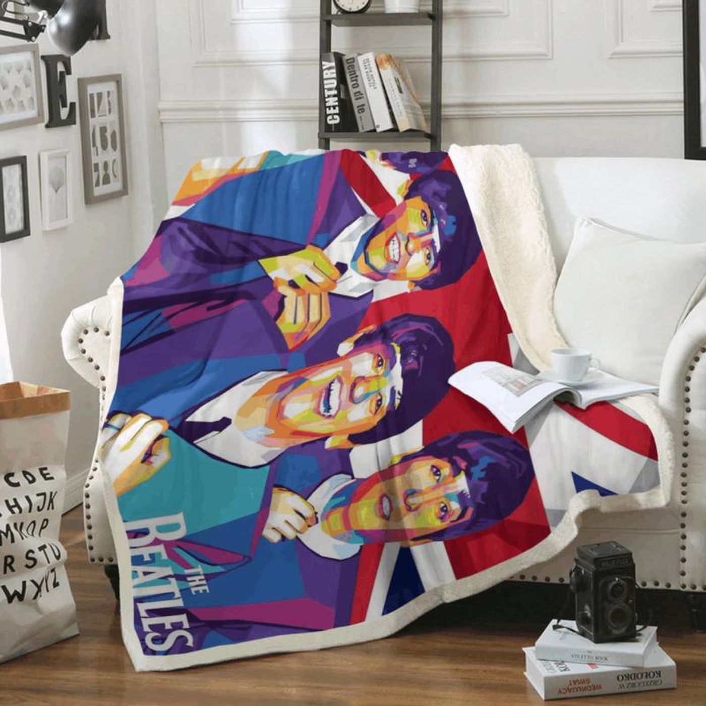 The Beatles Fleece Blanket: Iconic Liverpool Band s English Rock Tribute – Perfect for Beatles Fans!