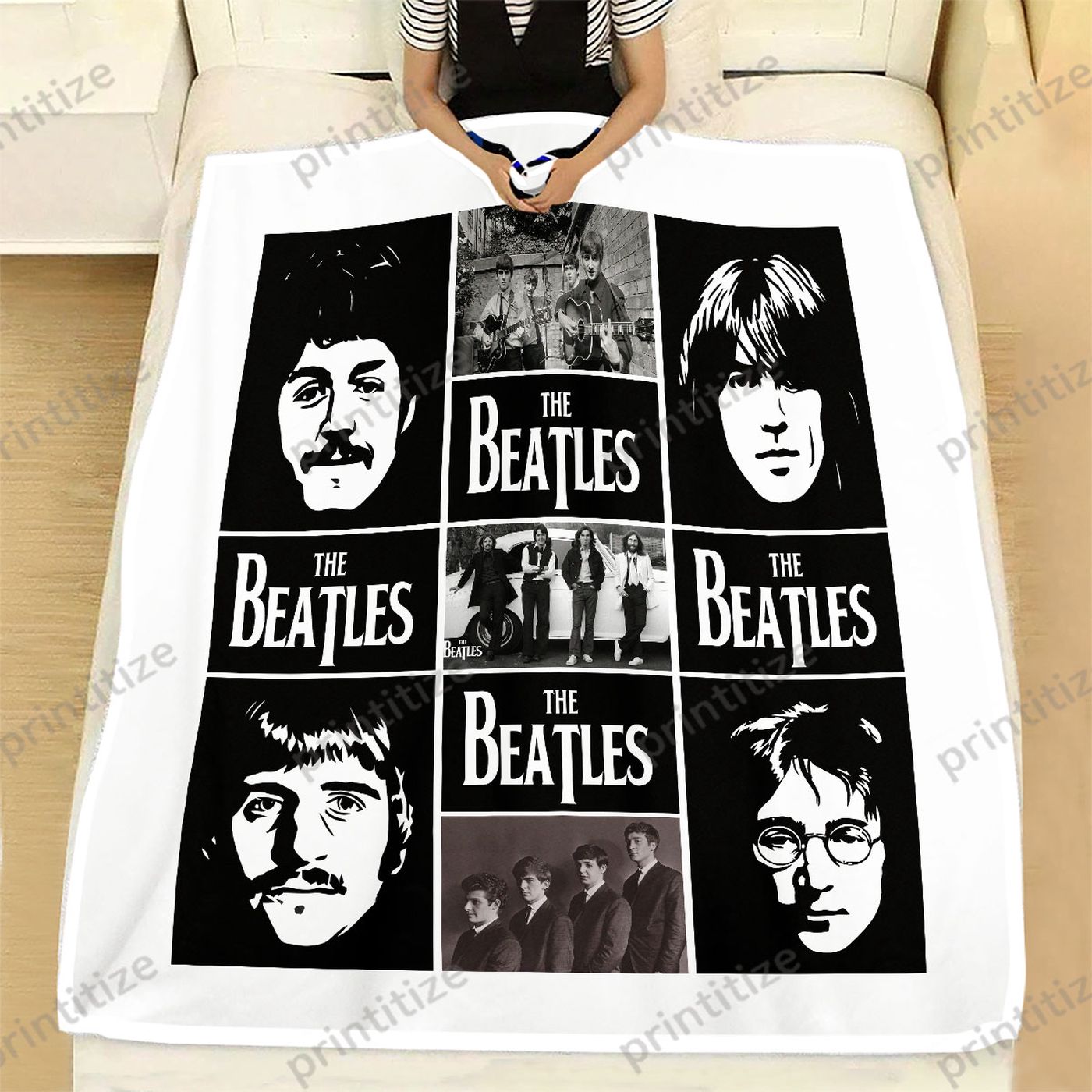 The Beatles Black and White Blanket: Iconic Band Memorabilia for Cozy Comfort