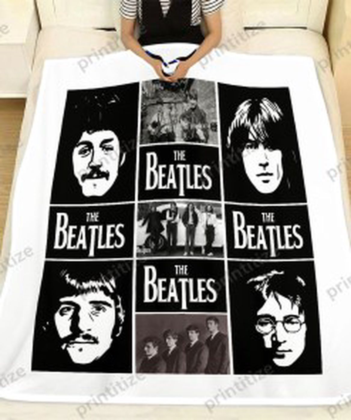 The Beatles Black and White Blanket: Iconic Band Memorabilia for Cozy Comfort The Beatles Black and White Blanket: Iconic Band Memorabilia for Cozy Comfort