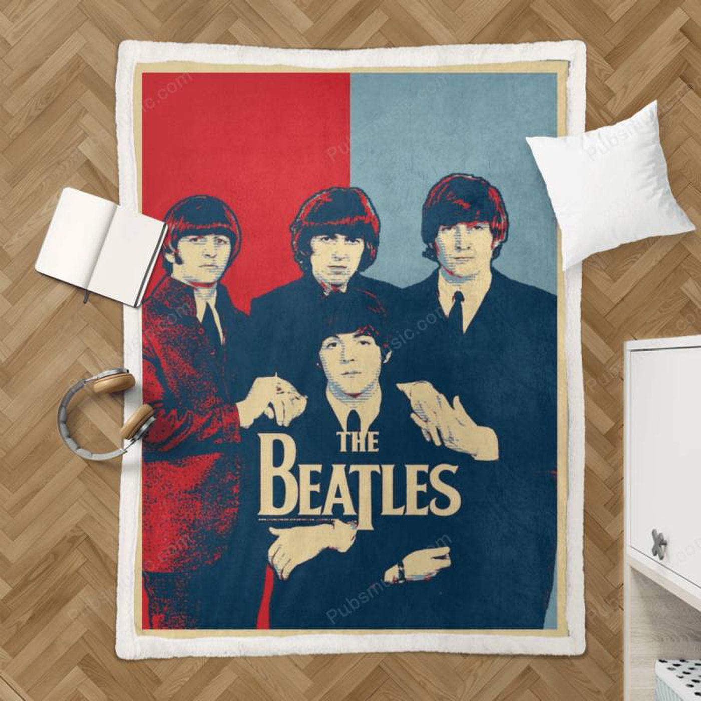 The Beatles Pop Art Sherpa Fleece Blanket – Hope Style Cozy and Vibrant Fan Merchandise