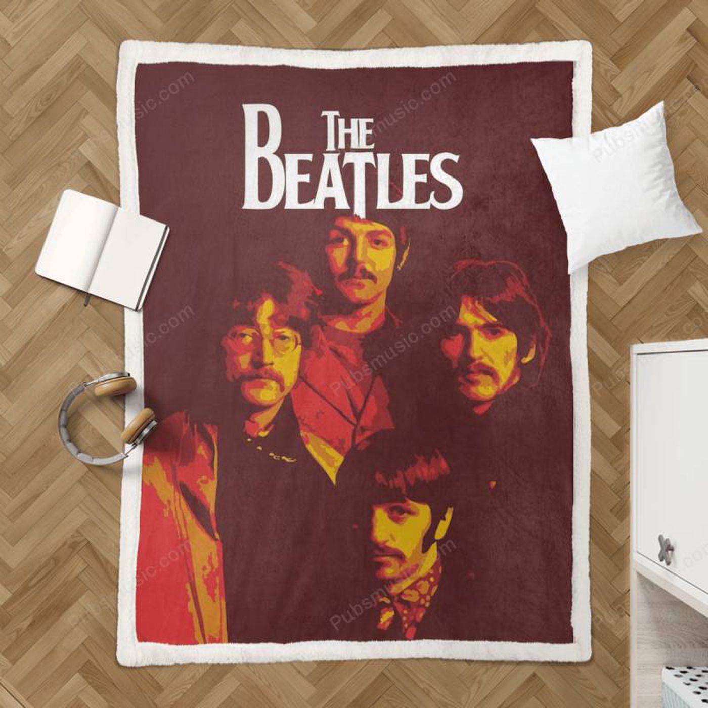 The Beatles Pop Art v Gift – Music Sherpa Fleece Blanket: Vibrant Pop Art Design for Beatles Fans!