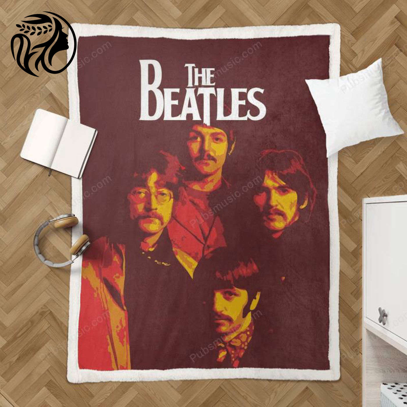 The Beatles Pop Art v Gift – Music Sherpa Fleece Blanket: Vibrant Pop Art Design for Beatles Fans!