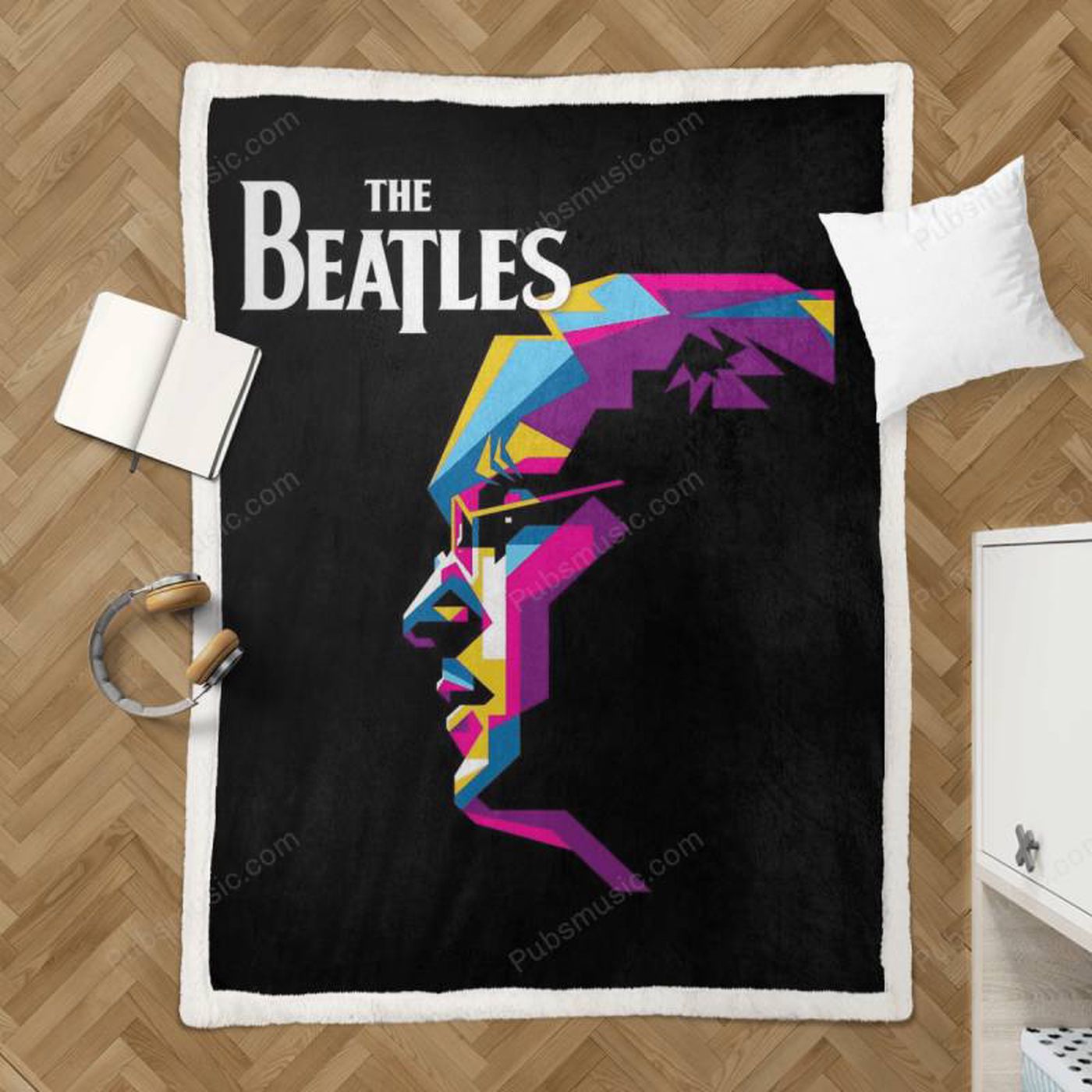 The Beatles WPAP Pop Art Sherpa Fleece Blanket: Cozy & Stylish Music-inspired Home Décor