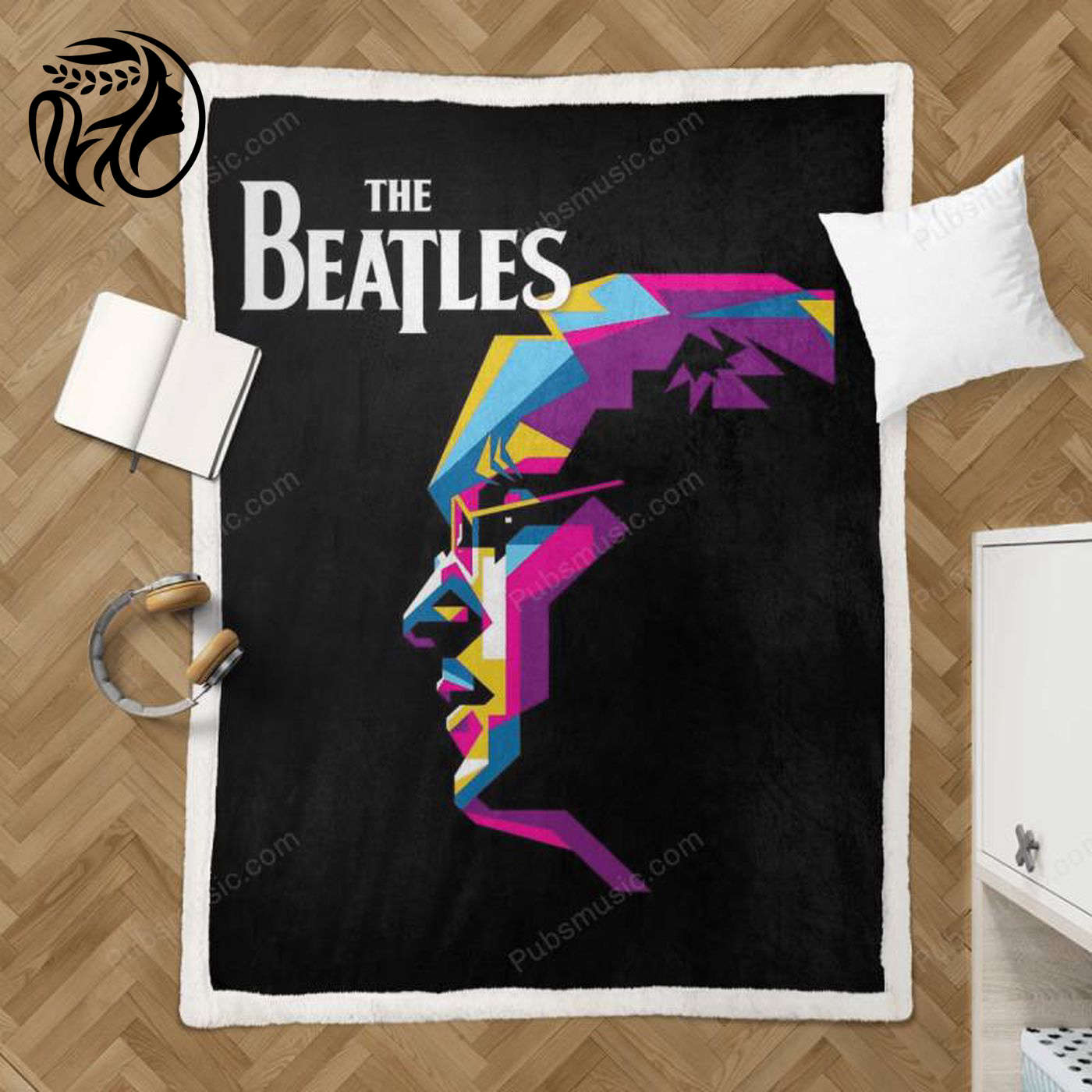 The Beatles WPAP Pop Art Sherpa Fleece Blanket: Cozy & Stylish Music-inspired Home Décor