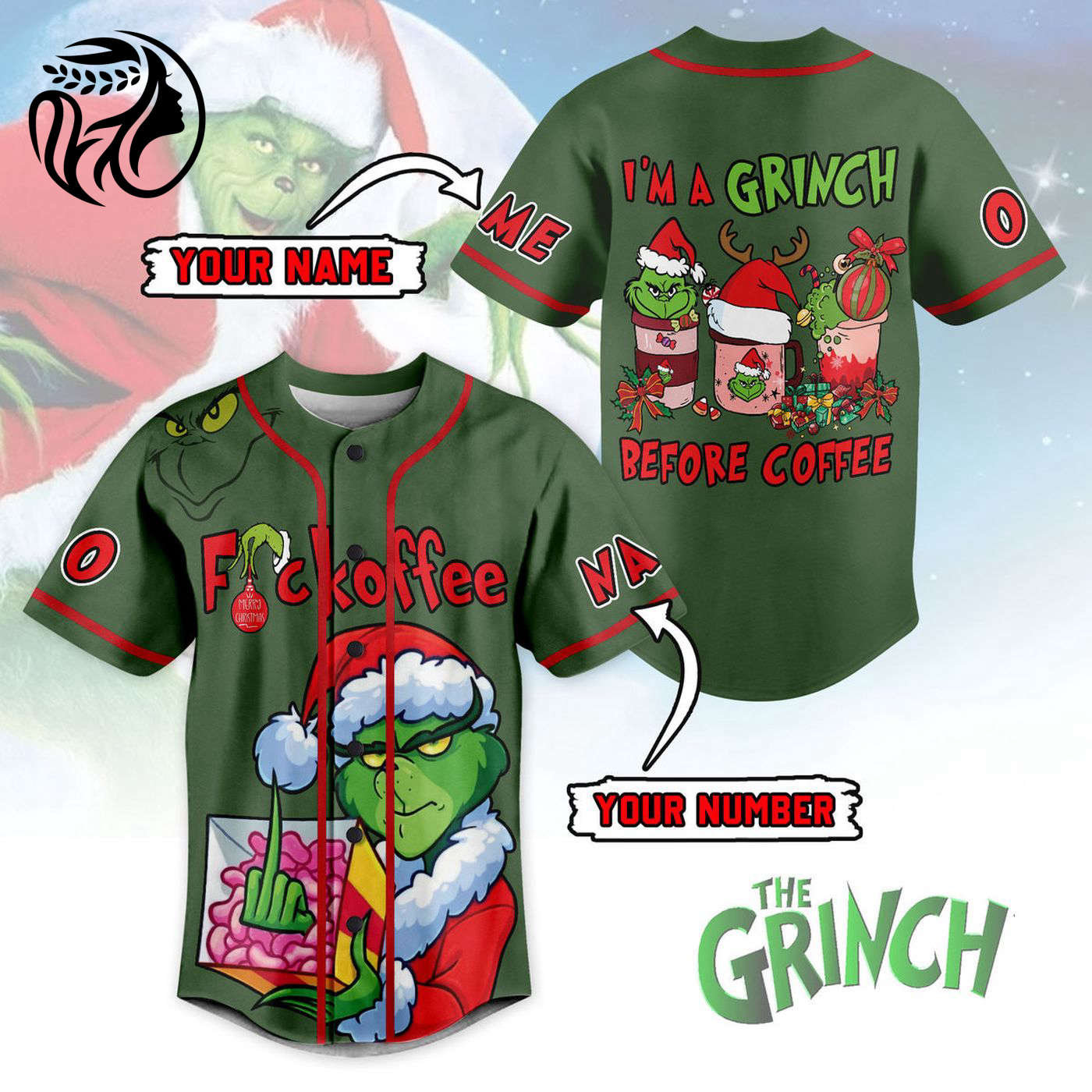 The Grinch Baseball Jersey For Men Women And Kids Gift
