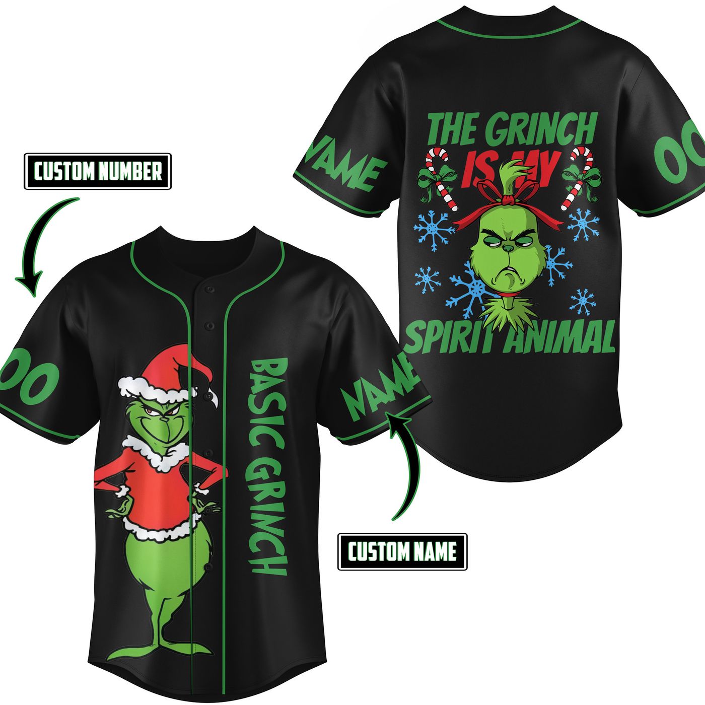 The Grinch Baseball Jersey For Men Women And Kids Gift