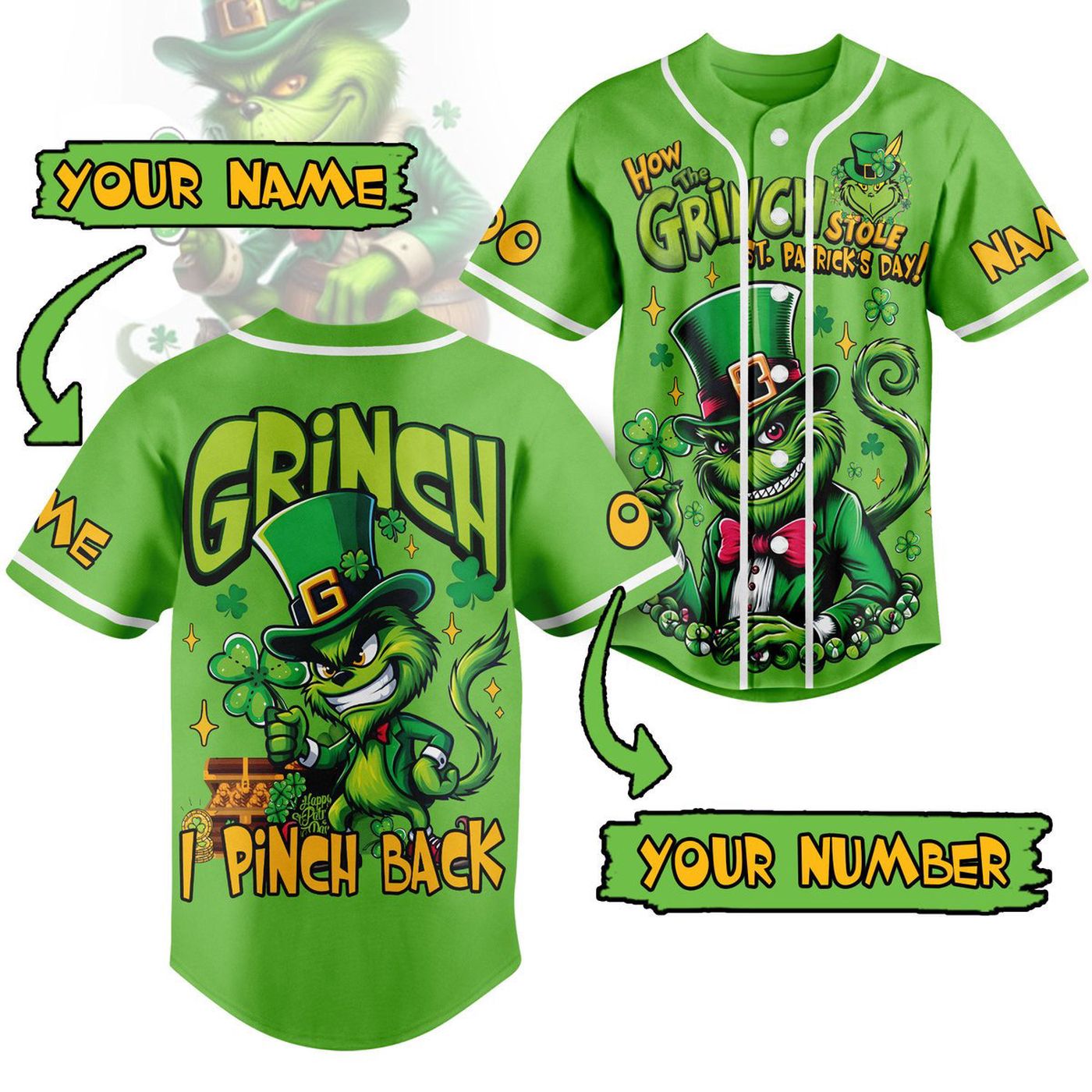 The Grinch Baseball Jersey For Men Women And Kids Gift