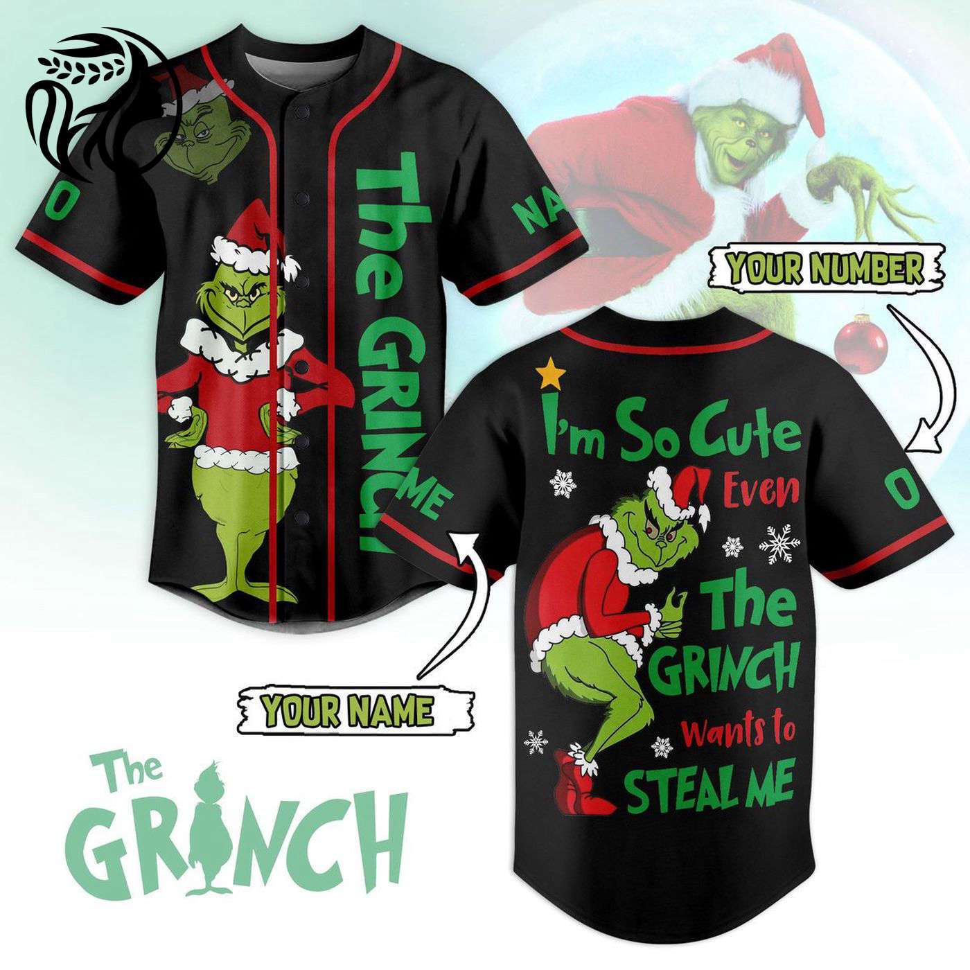 The Grinch Baseball Jersey For Men Women And Kids Gift