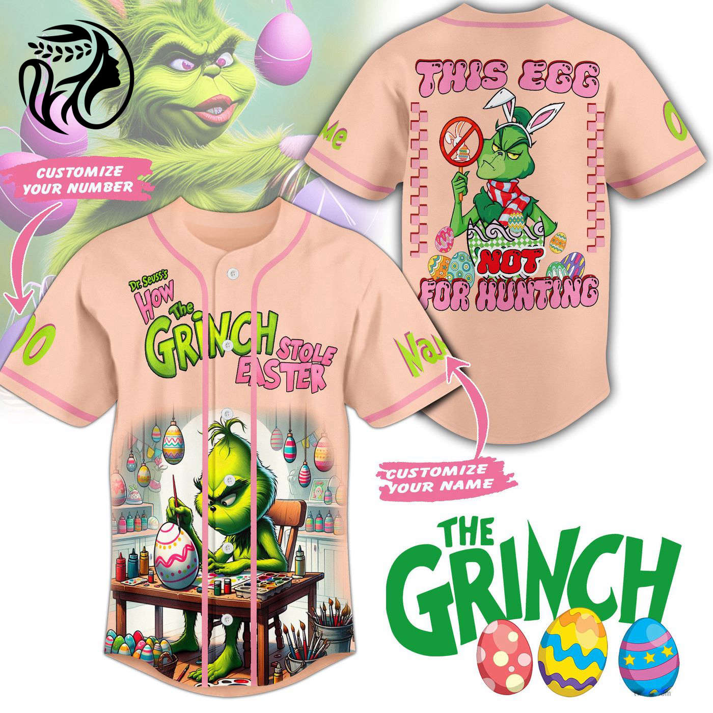 The Grinch Baseball Jersey For Men Women And Kids Gift