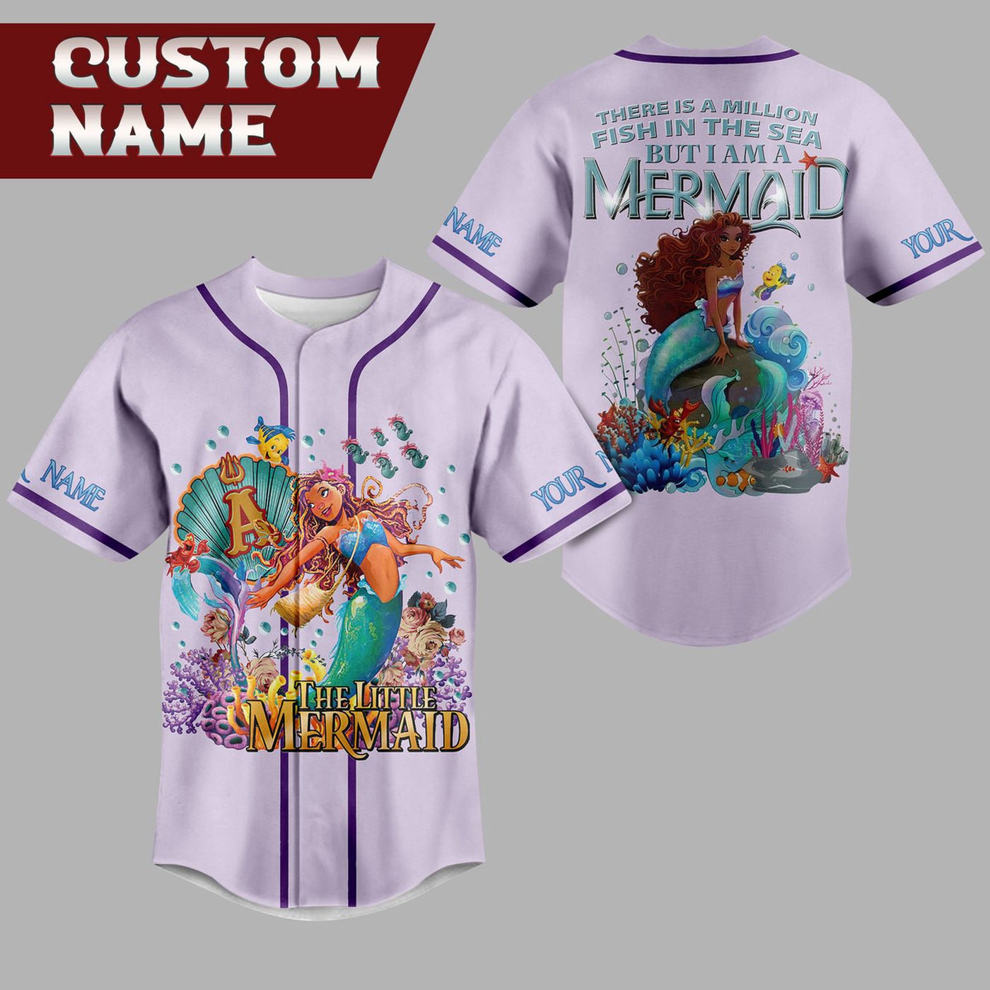 The Little Mermaid Baseball Jersey For Men Women And Kids Gift