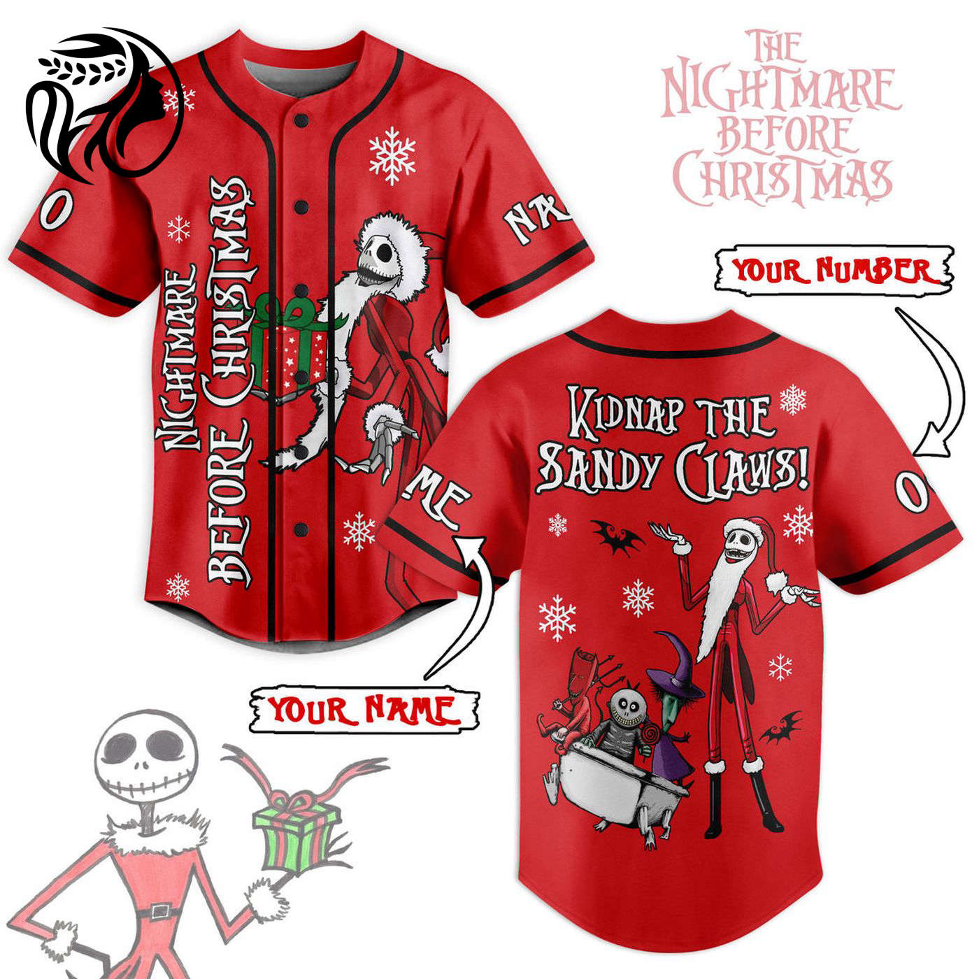 The Nightmare Before Christmas Baseball Jersey For Men Women And Kids Gift