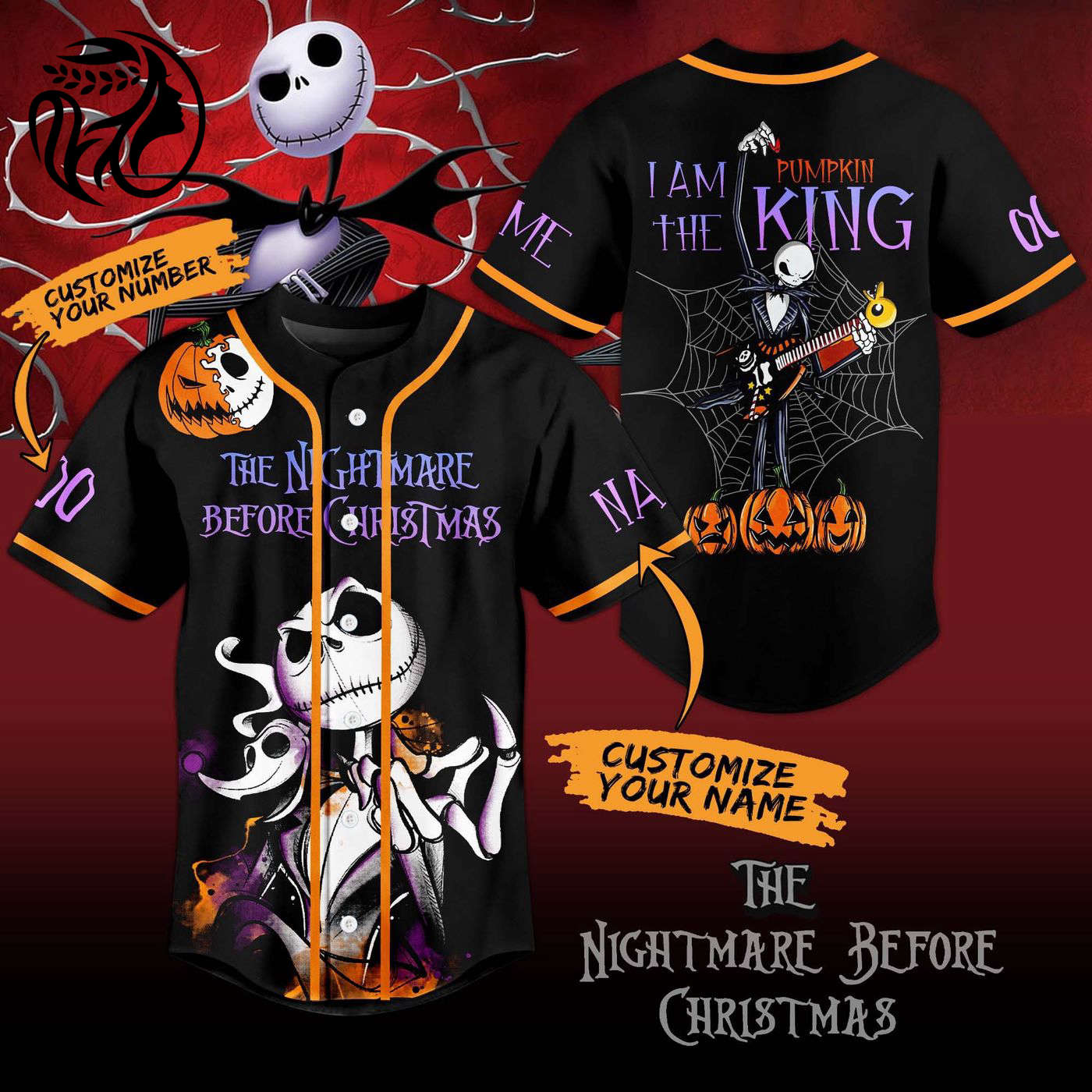 The Nightmare Before Christmas Baseball Jersey For Men Women And Kids Gift