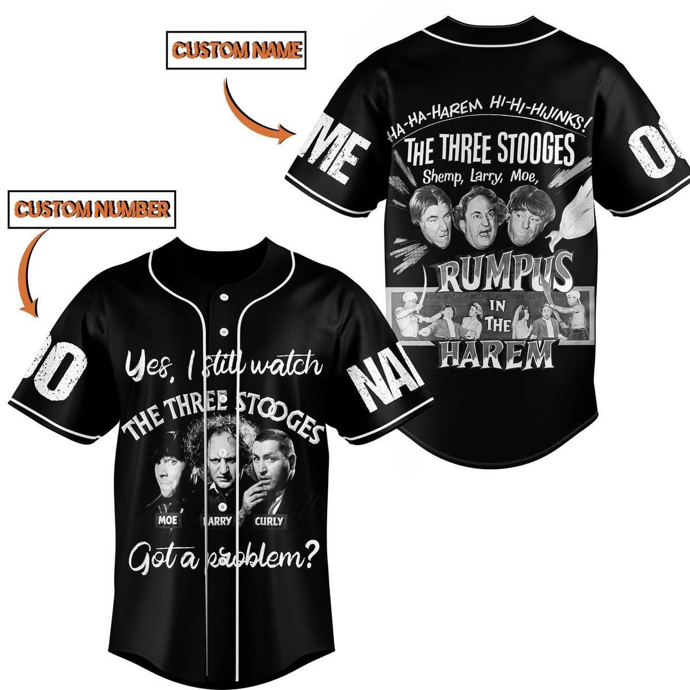 The Three Stooges Baseball Jersey For Men Women And Kids Gift
