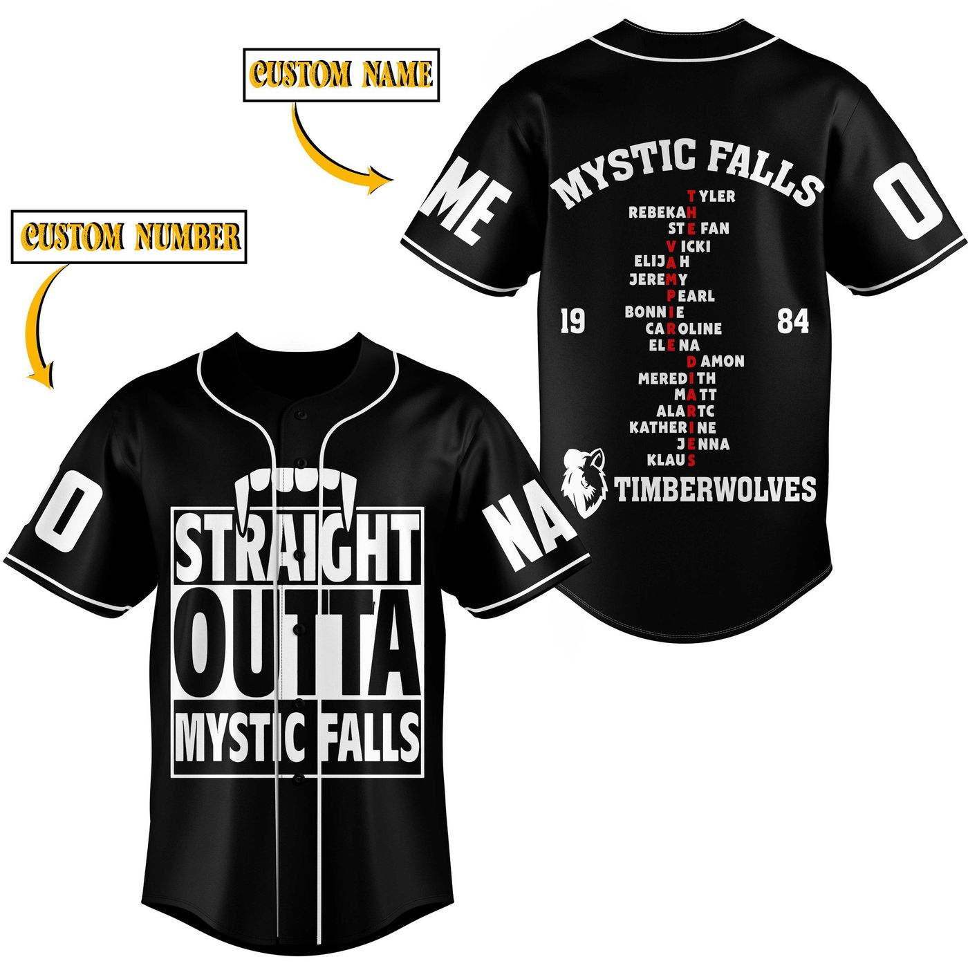 The Vampire Diaries Baseball Jersey For Men Women And Kids Gift