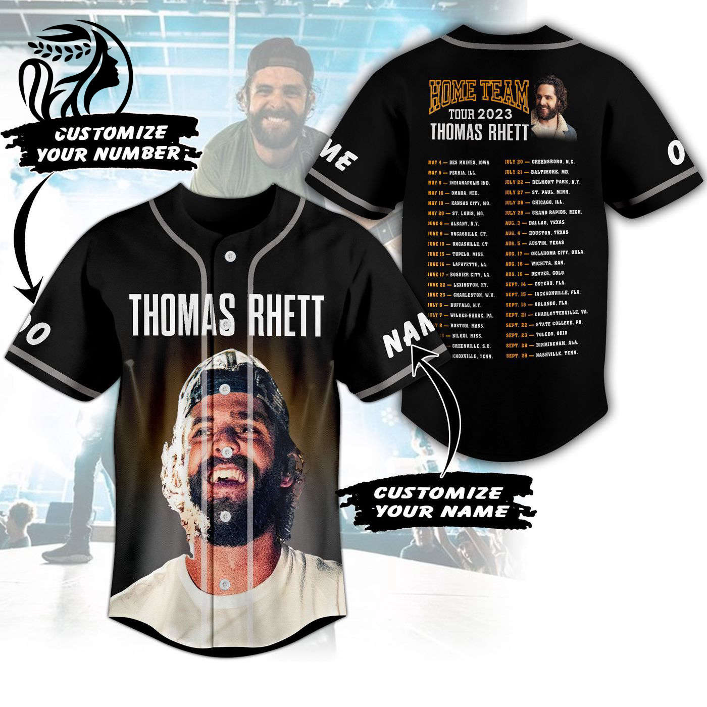 Thomas Rhett Baseball Jersey For Men Women And Kids Gift