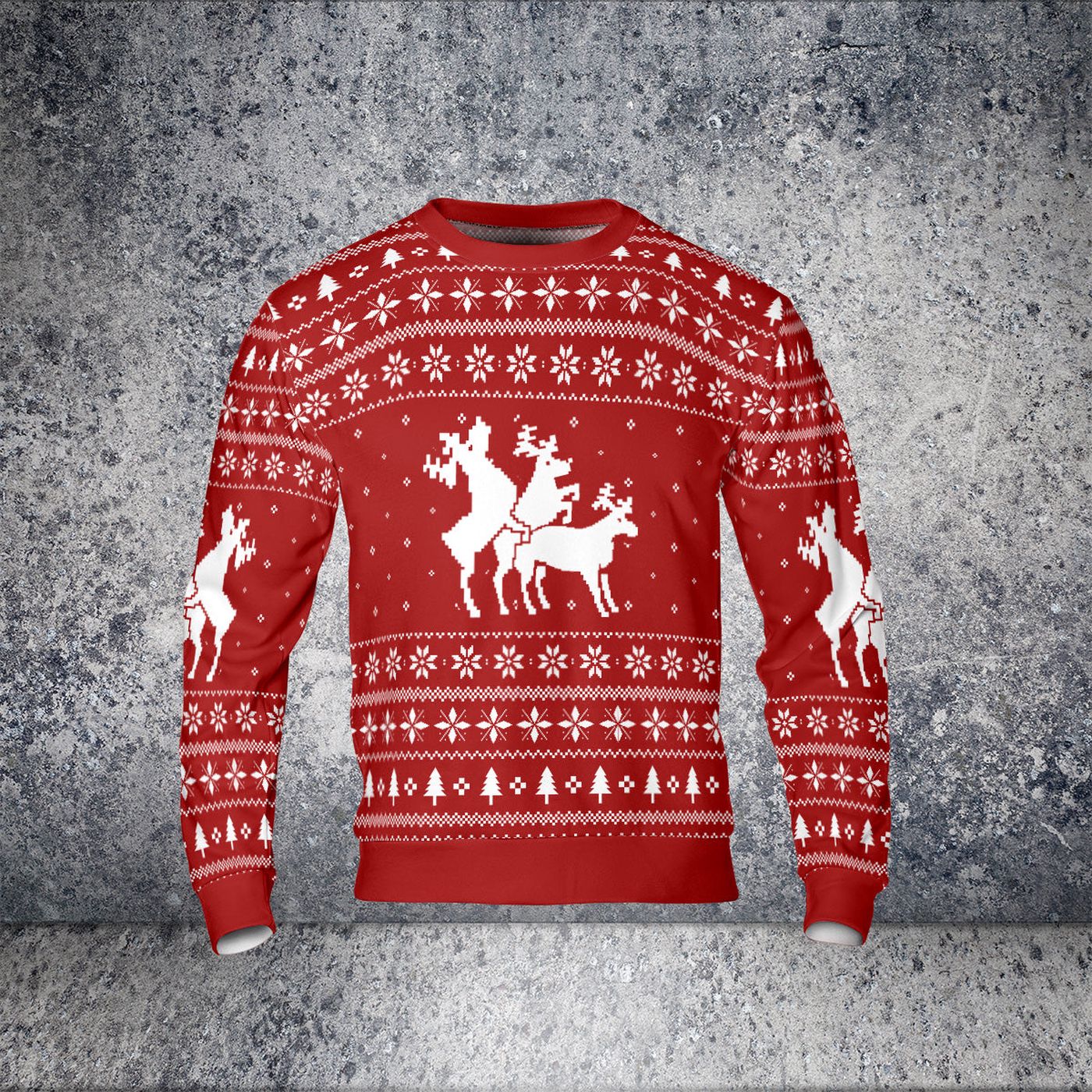 Get Festive with Three Naughty Deer Ugly Christmas Sweater – HYPERFAVOR! Perfect Holiday Attire for Fun & Style