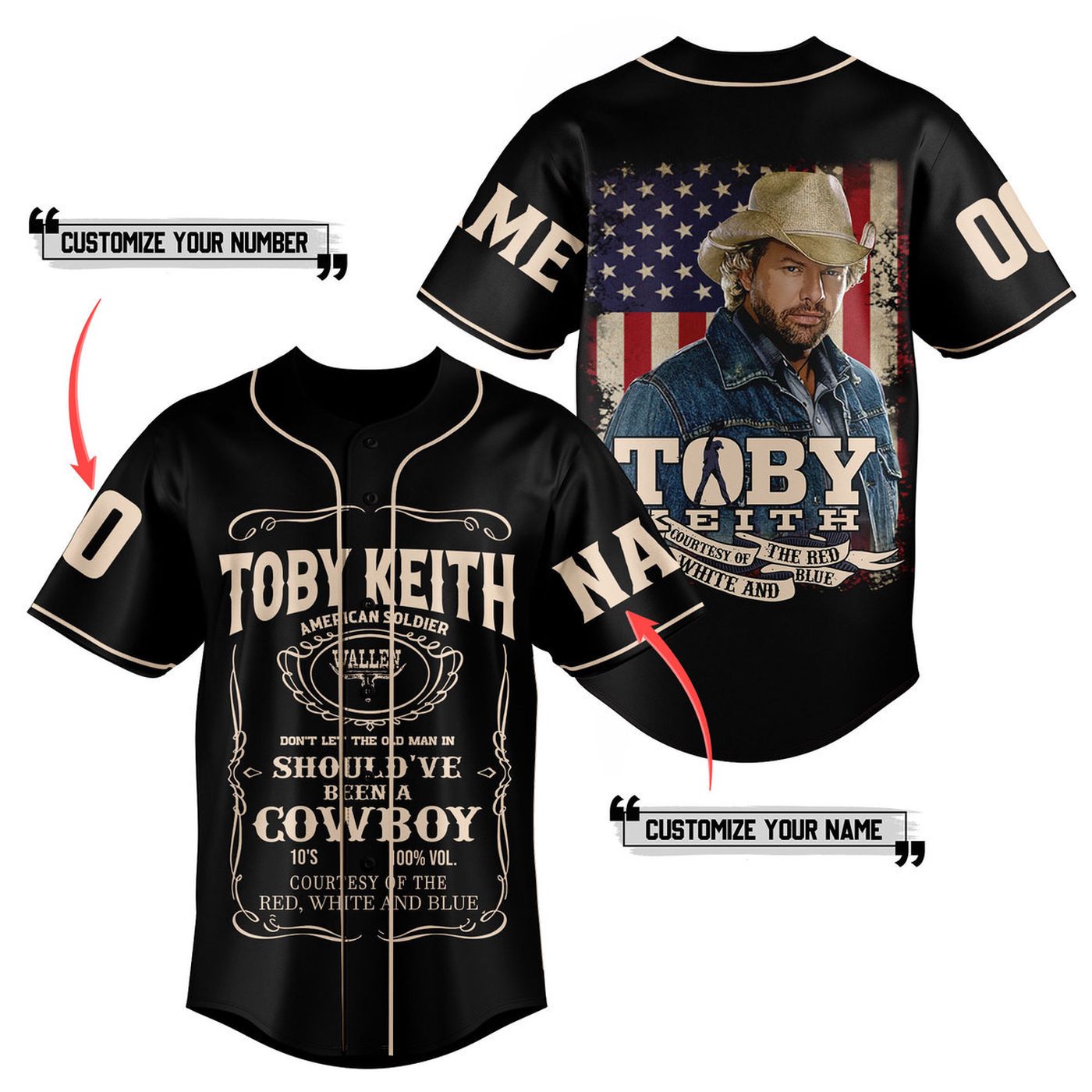 Toby Keith Baseball Jersey For Men Women And Kids Gift