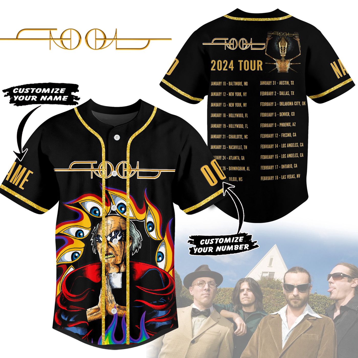 Tool Baseball Jersey For Men Women And Kids Gift