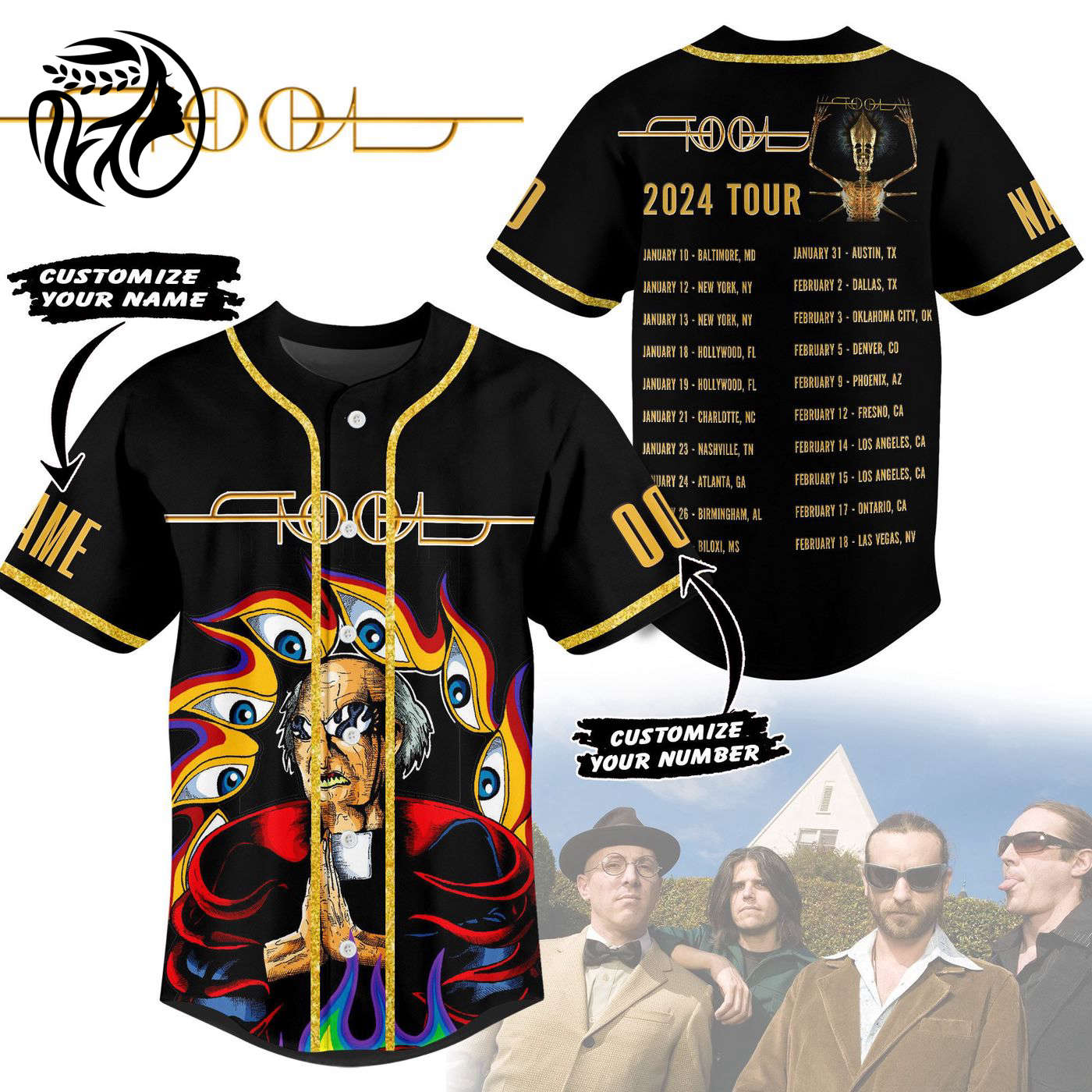 Tool Baseball Jersey For Men Women And Kids Gift