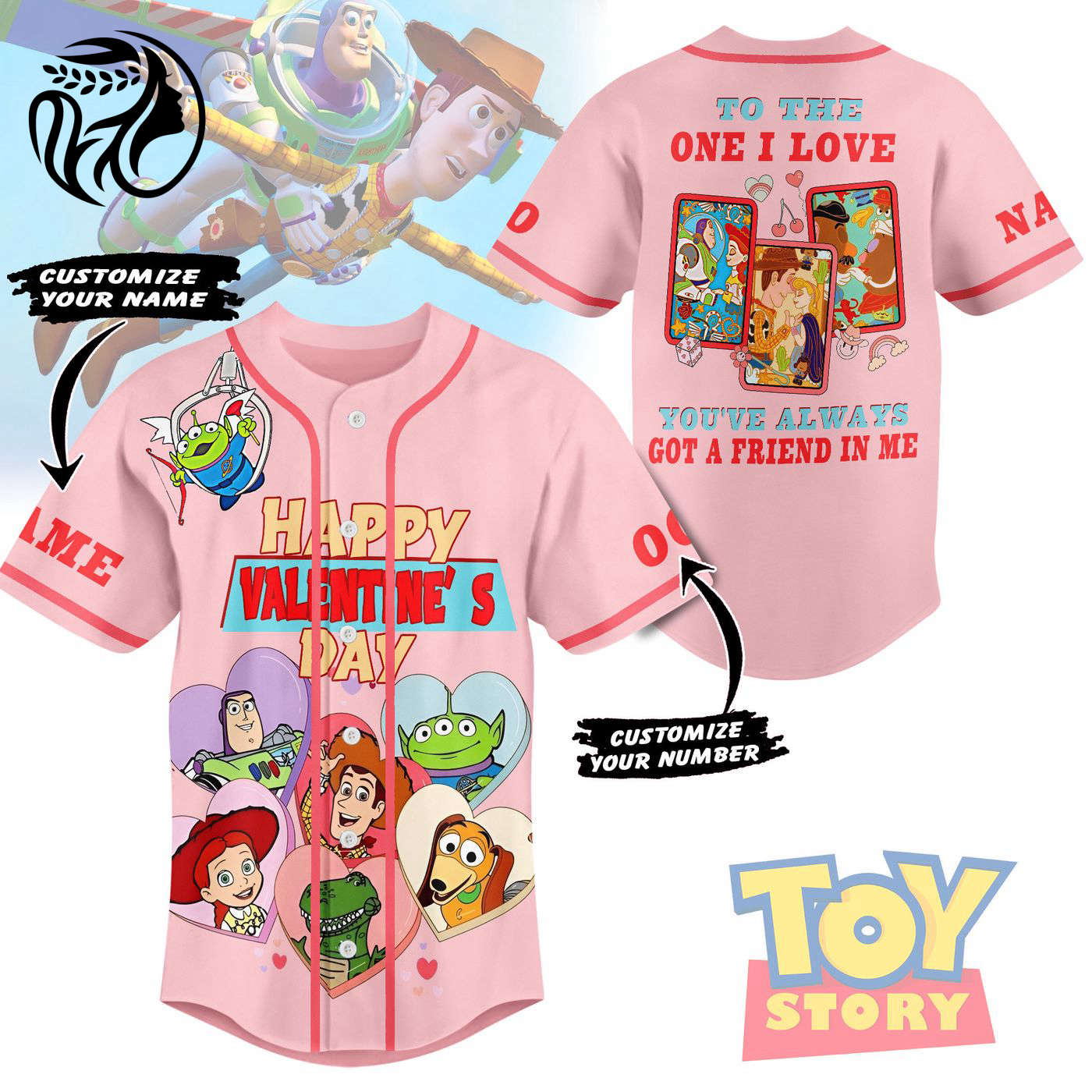 Toy Story Baseball Jersey For Men Women And Kids Gift