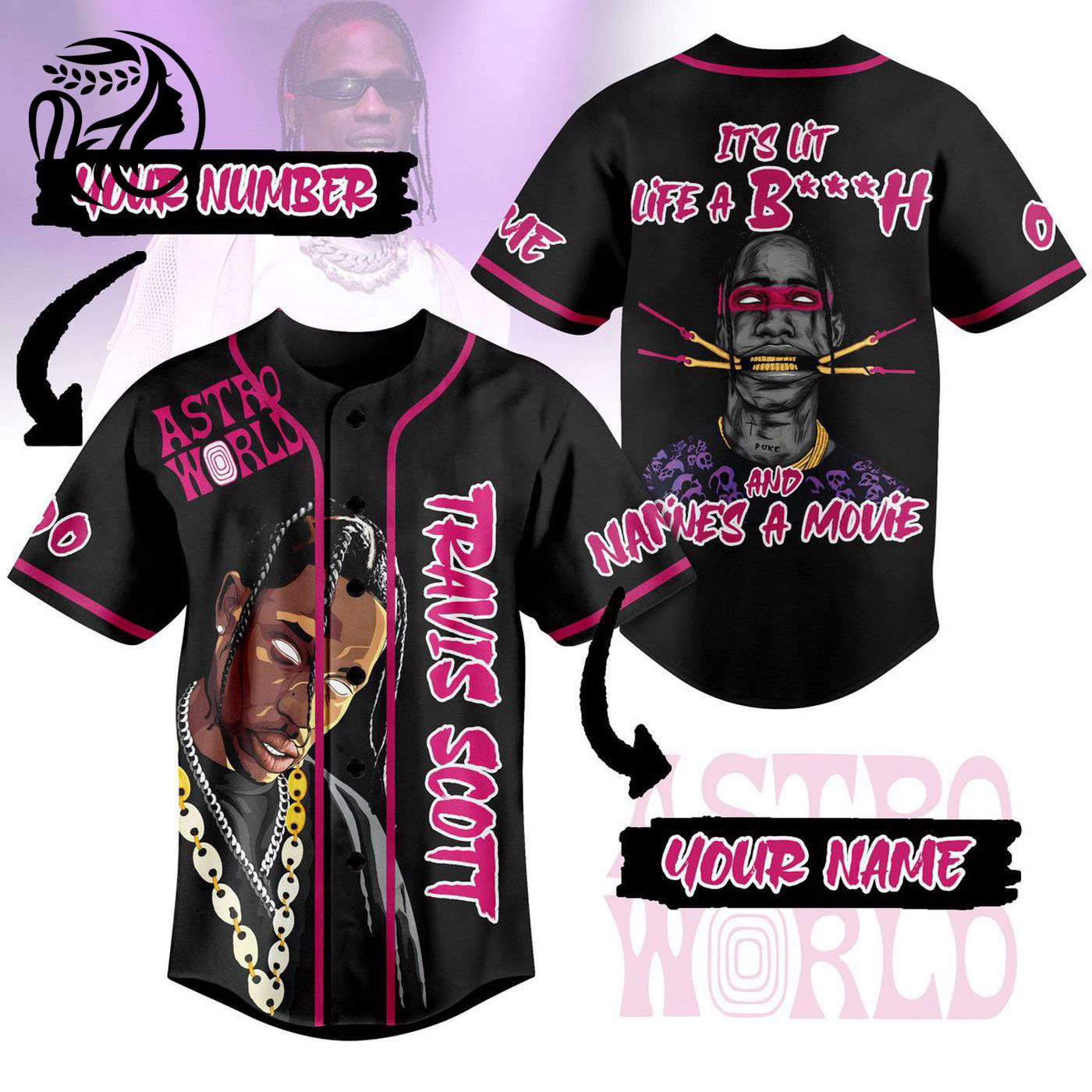 Travis Scott Baseball Jersey For Men Women And Kids Gift